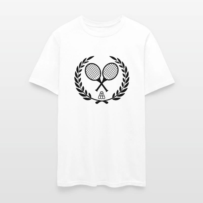 Laurel wreath Badminton rackets and shuttlecock