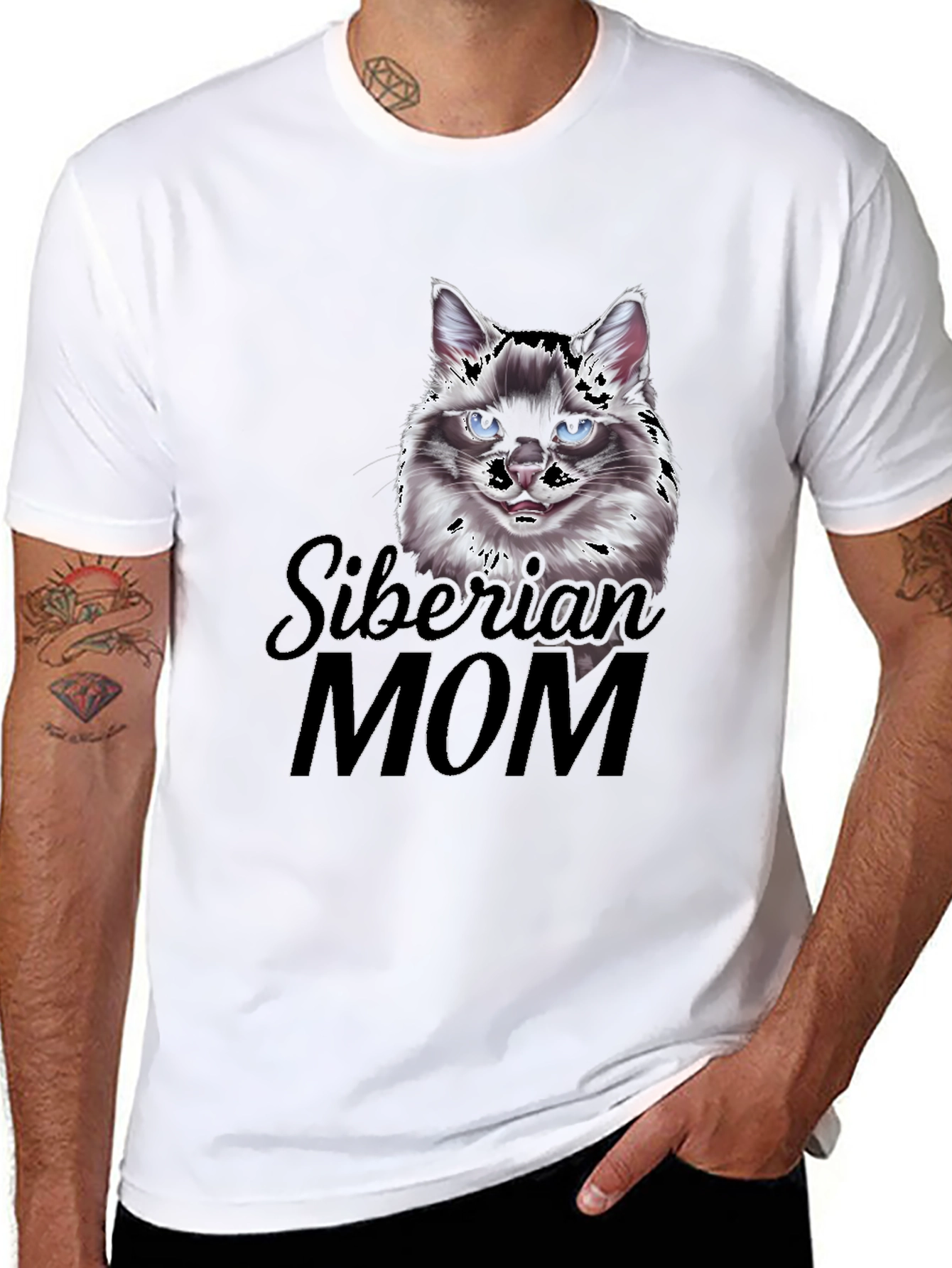 Siberian Cat Mom Graphic Tee