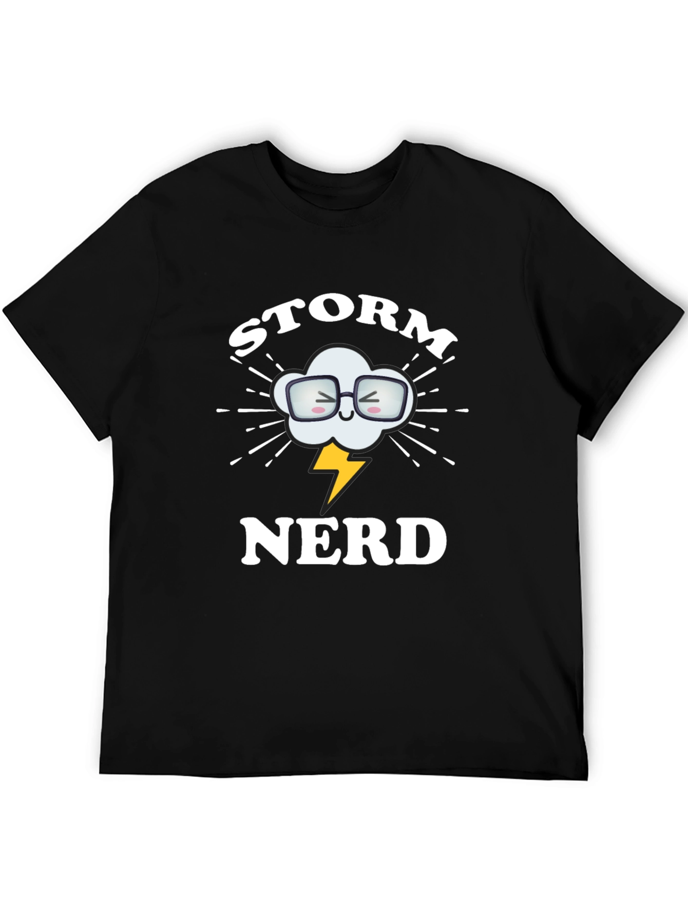 Storm Nerd Graphic Tee - Black Cotton T-Shirt