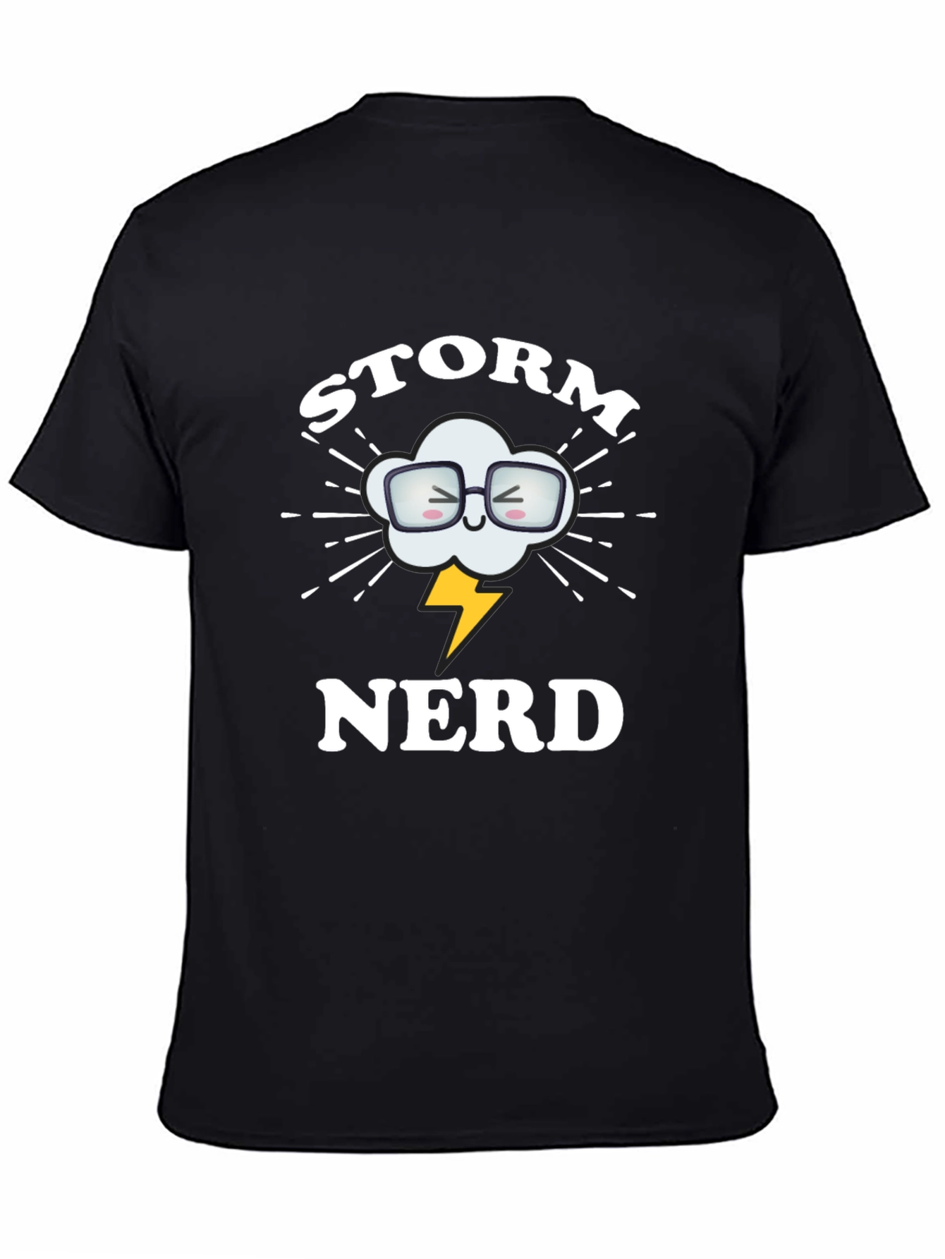 Storm Nerd Graphic Tee - Black Cotton T-Shirt