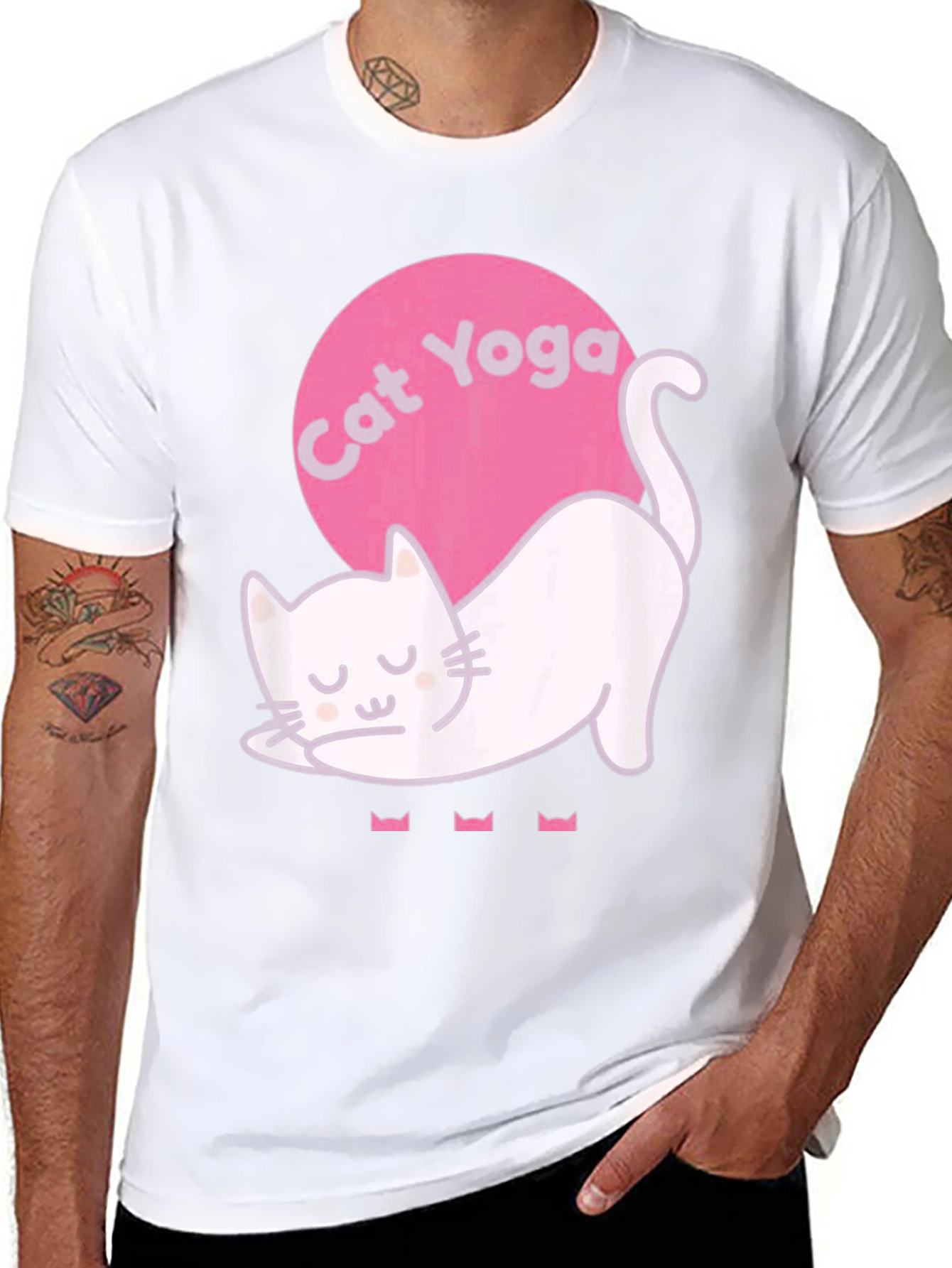 Cat Yoga Graphic Tee - Relaxed Fit