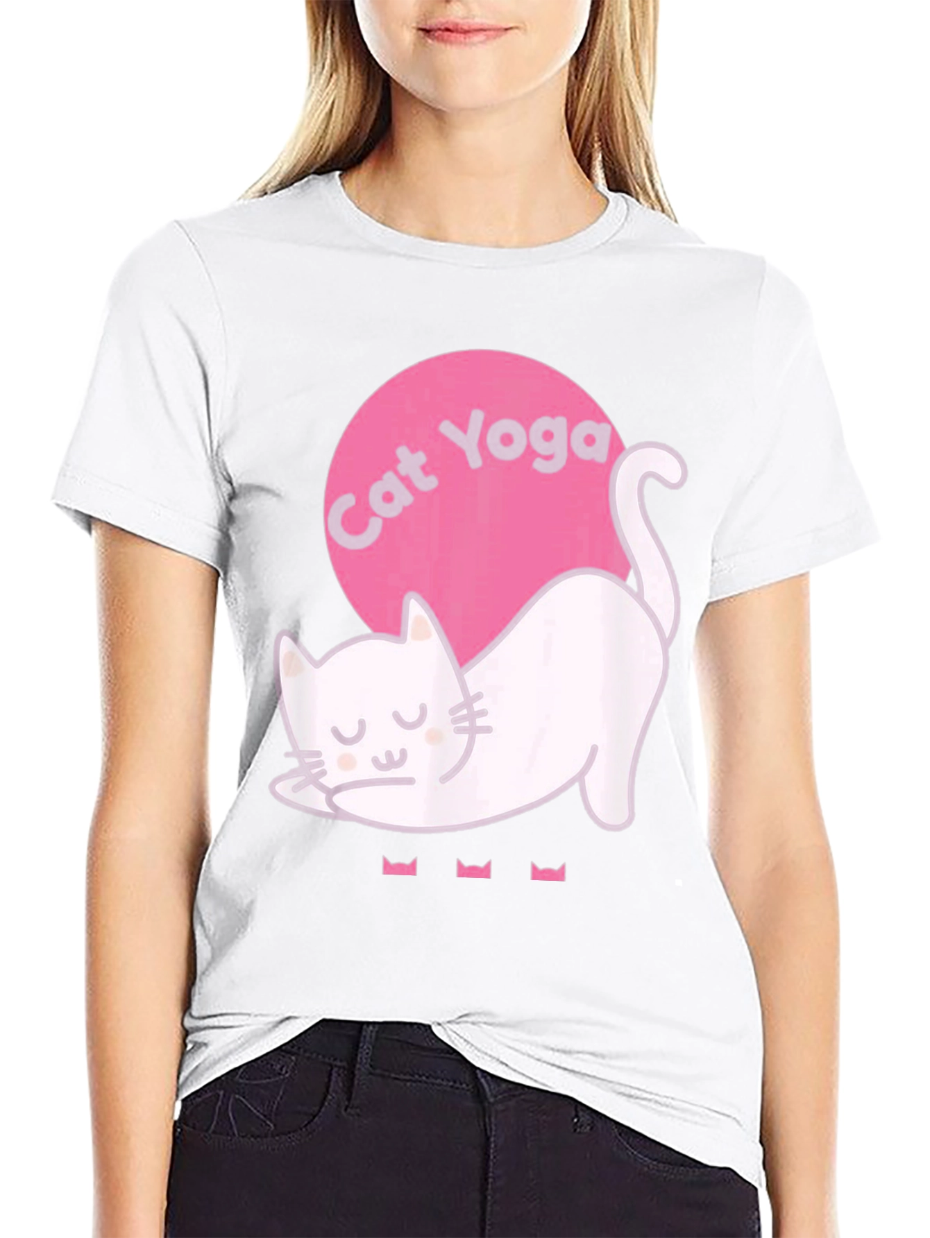 Cat Yoga Graphic Tee - Relaxed Fit