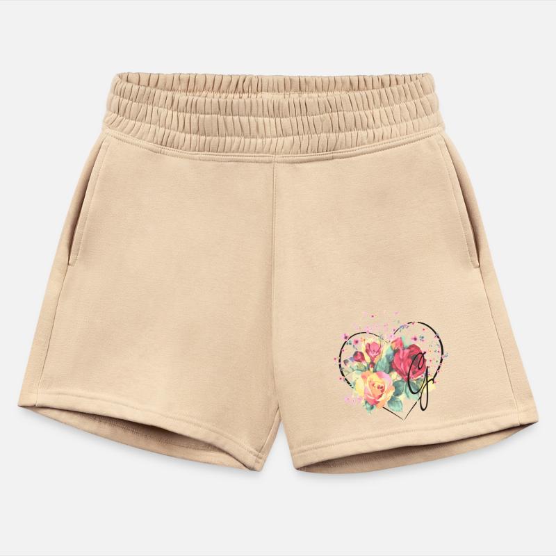 Letter G Monogram Floral Roses Heart
