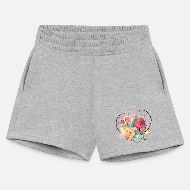 Letter G Monogram Floral Roses Heart