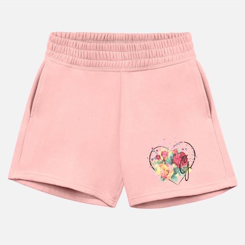 Letter G Monogram Floral Roses Heart