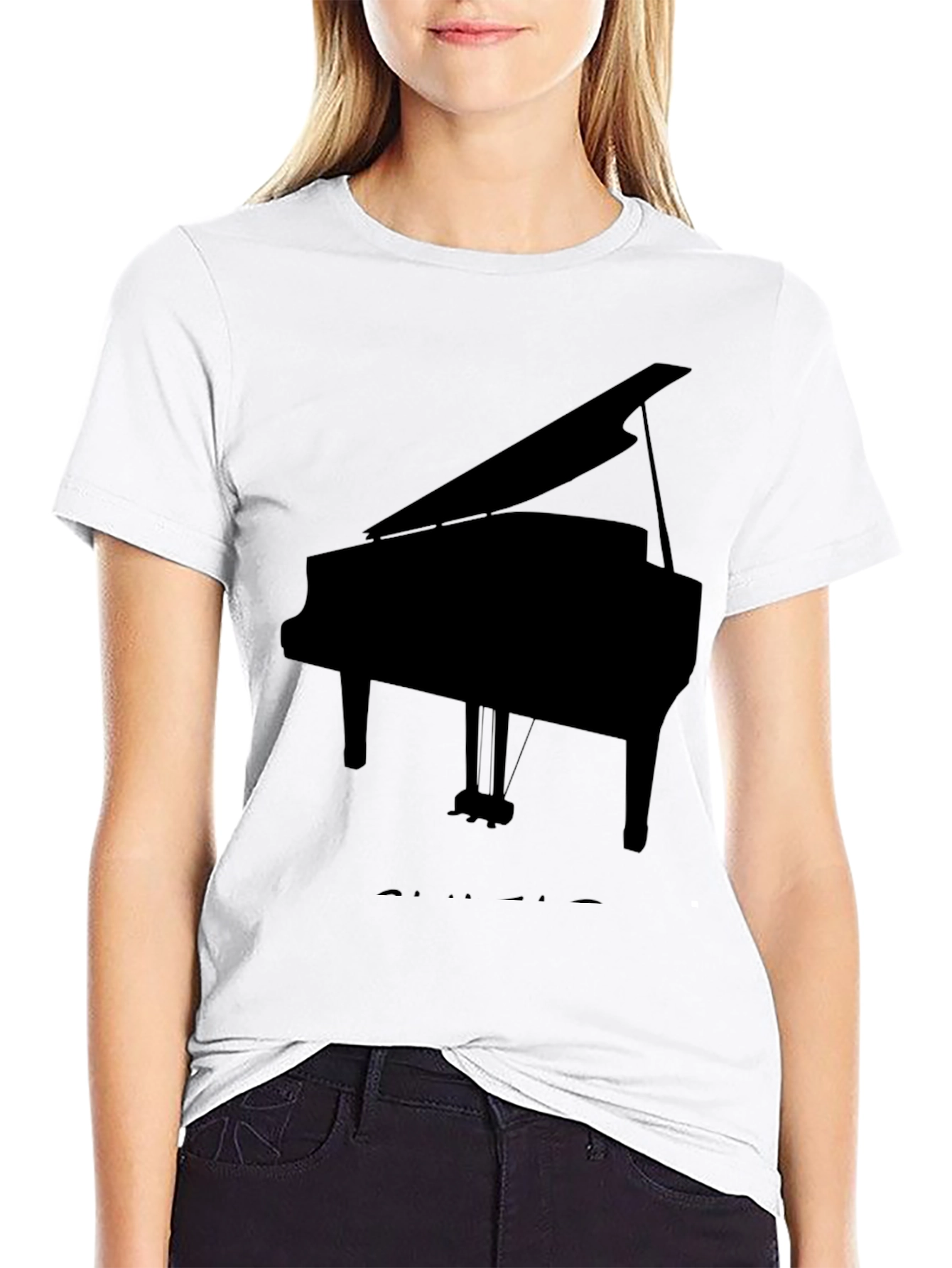 Piano Graphic Tee - Musical Instrument T-Shirt