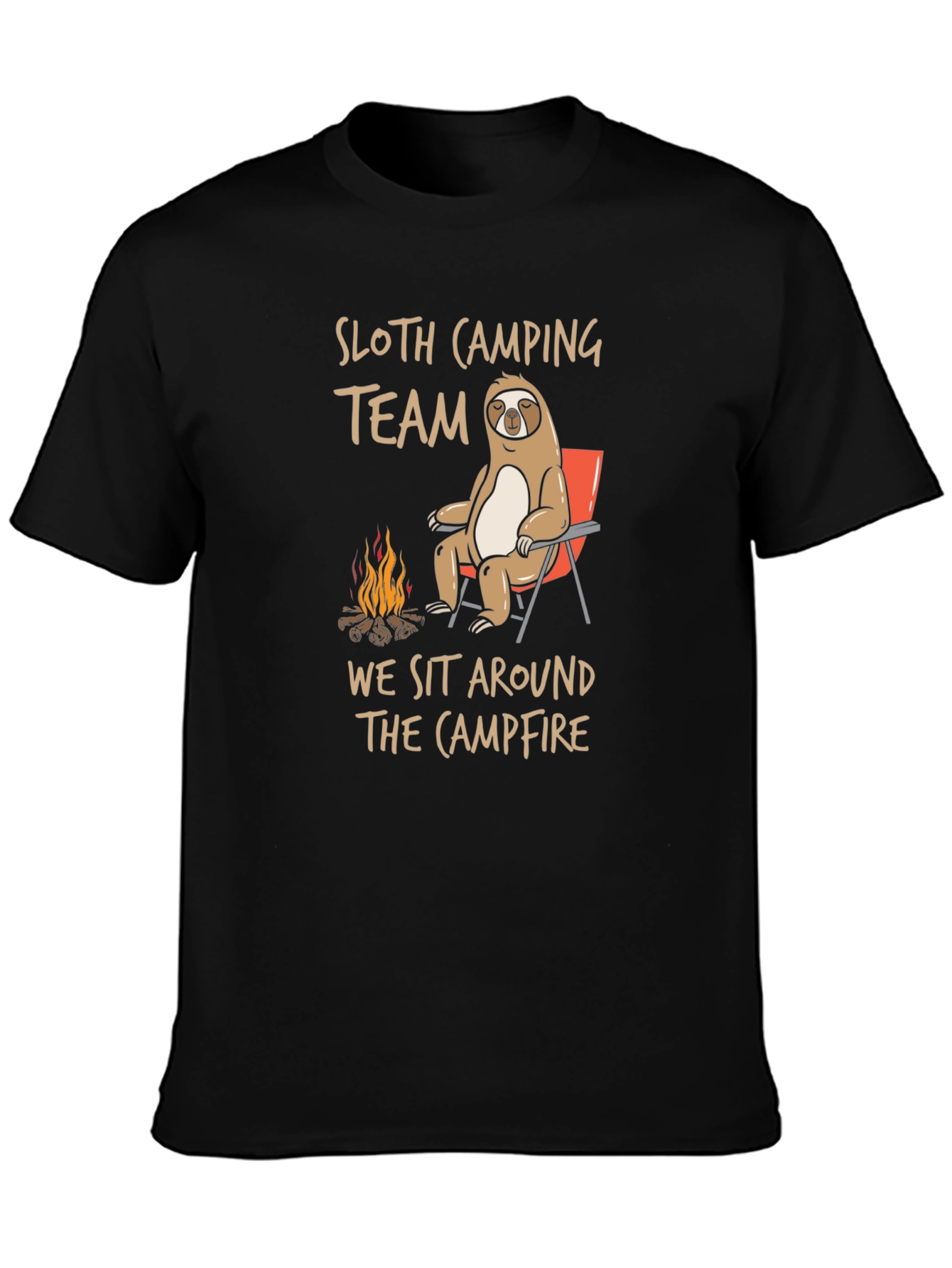 Sloth Camping Team Graphic Tee - Campfire T-Shirt