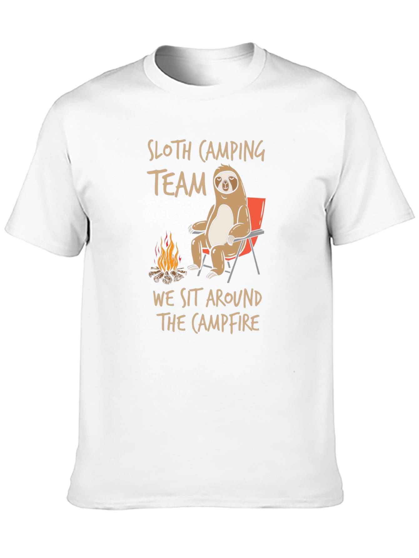 Sloth Camping Team Graphic Tee - Campfire T-Shirt