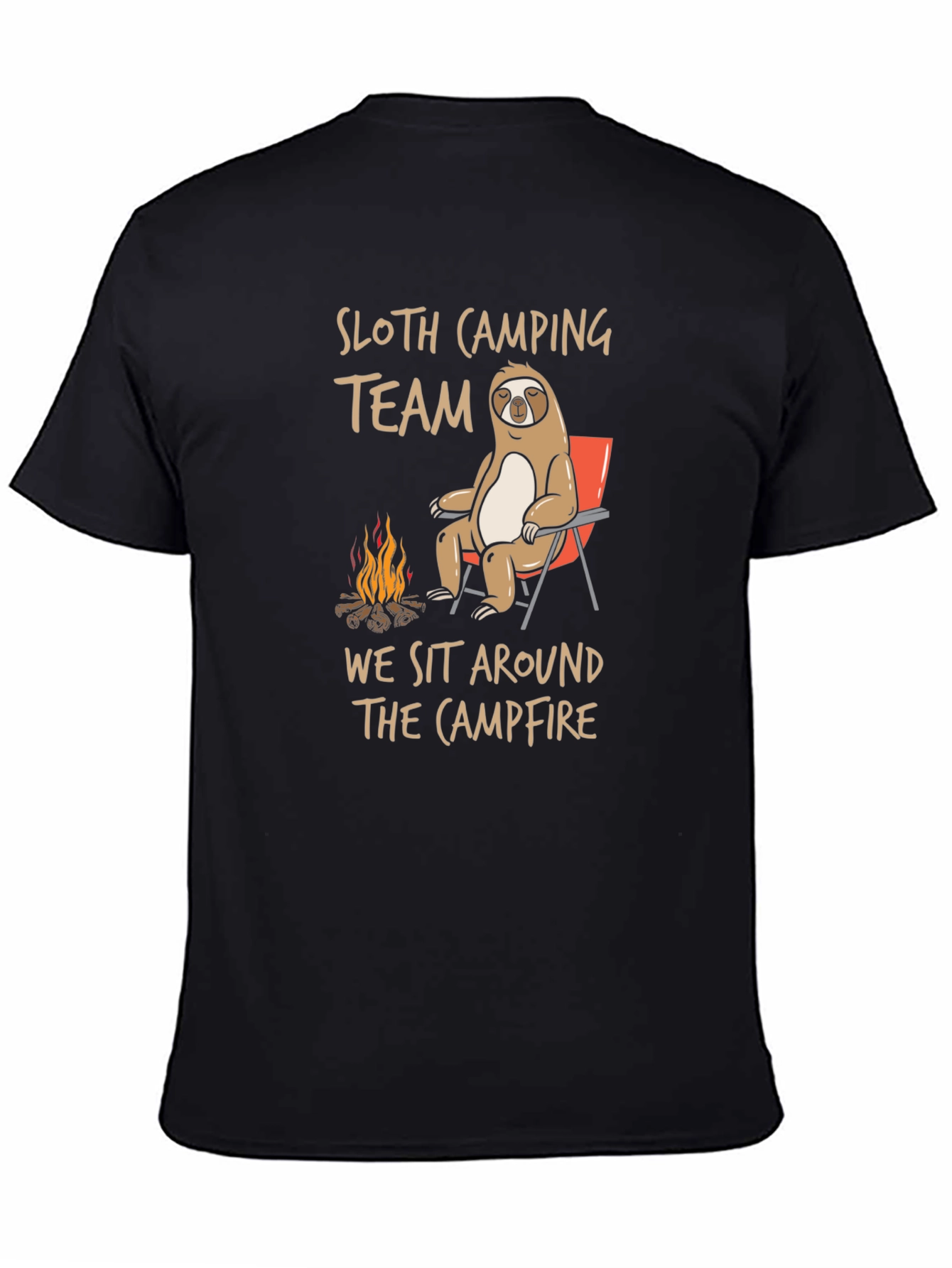 Sloth Camping Team Graphic Tee - Campfire T-Shirt