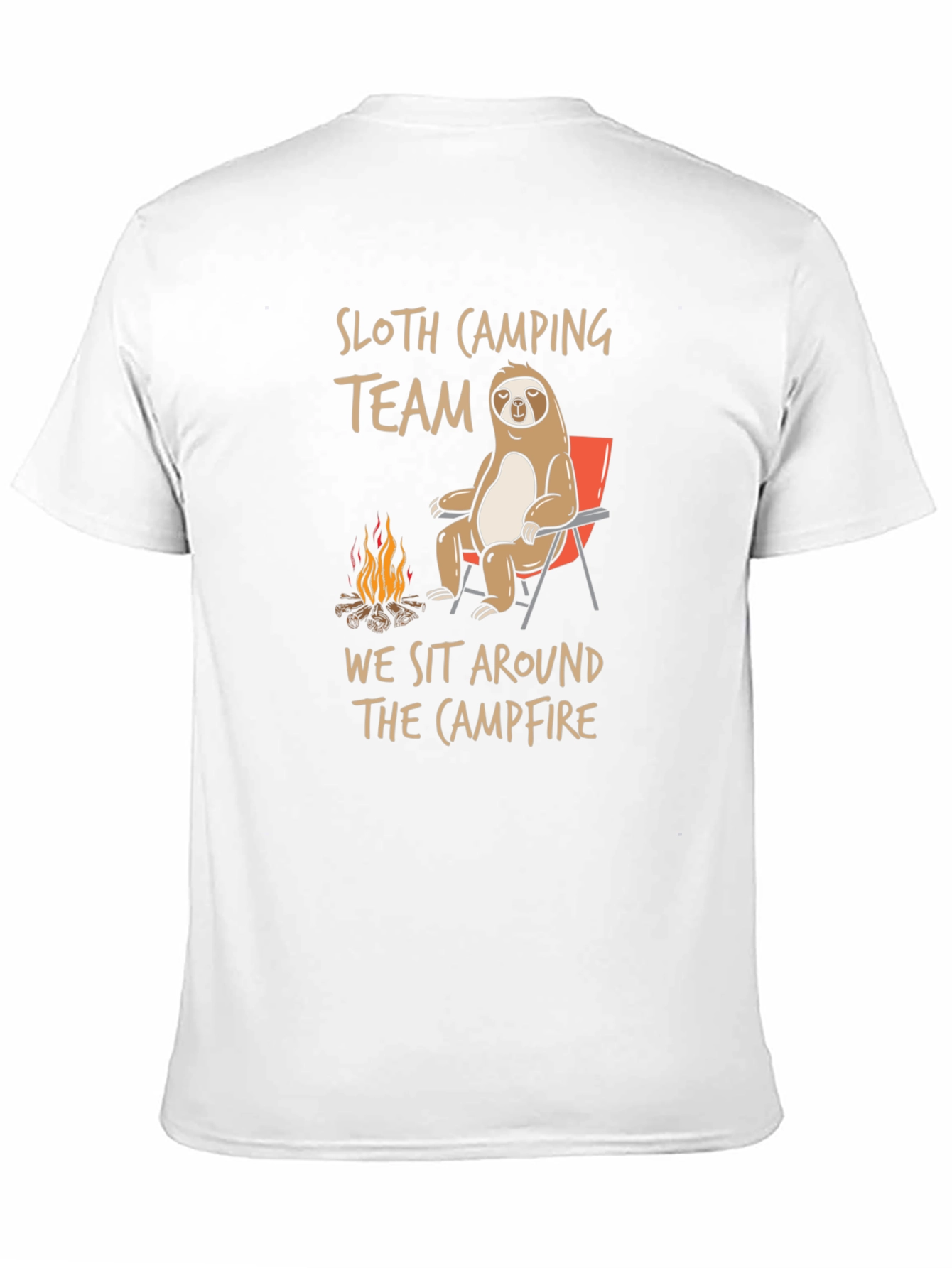 Sloth Camping Team Graphic Tee - Campfire T-Shirt