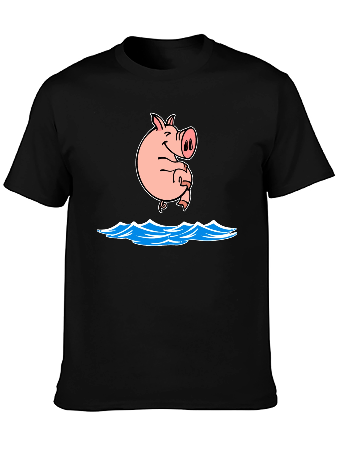 Pig Swimming T-Shirt Funny Graphic Tee