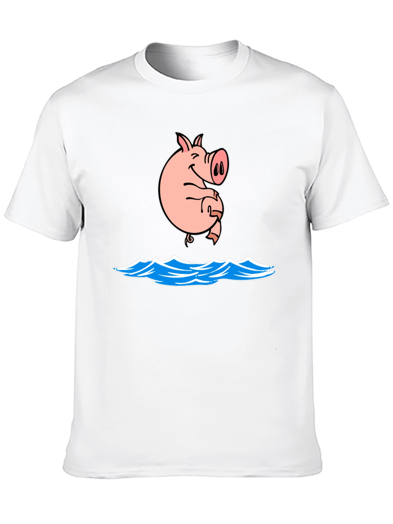 Pig Swimming T-Shirt Funny Graphic Tee