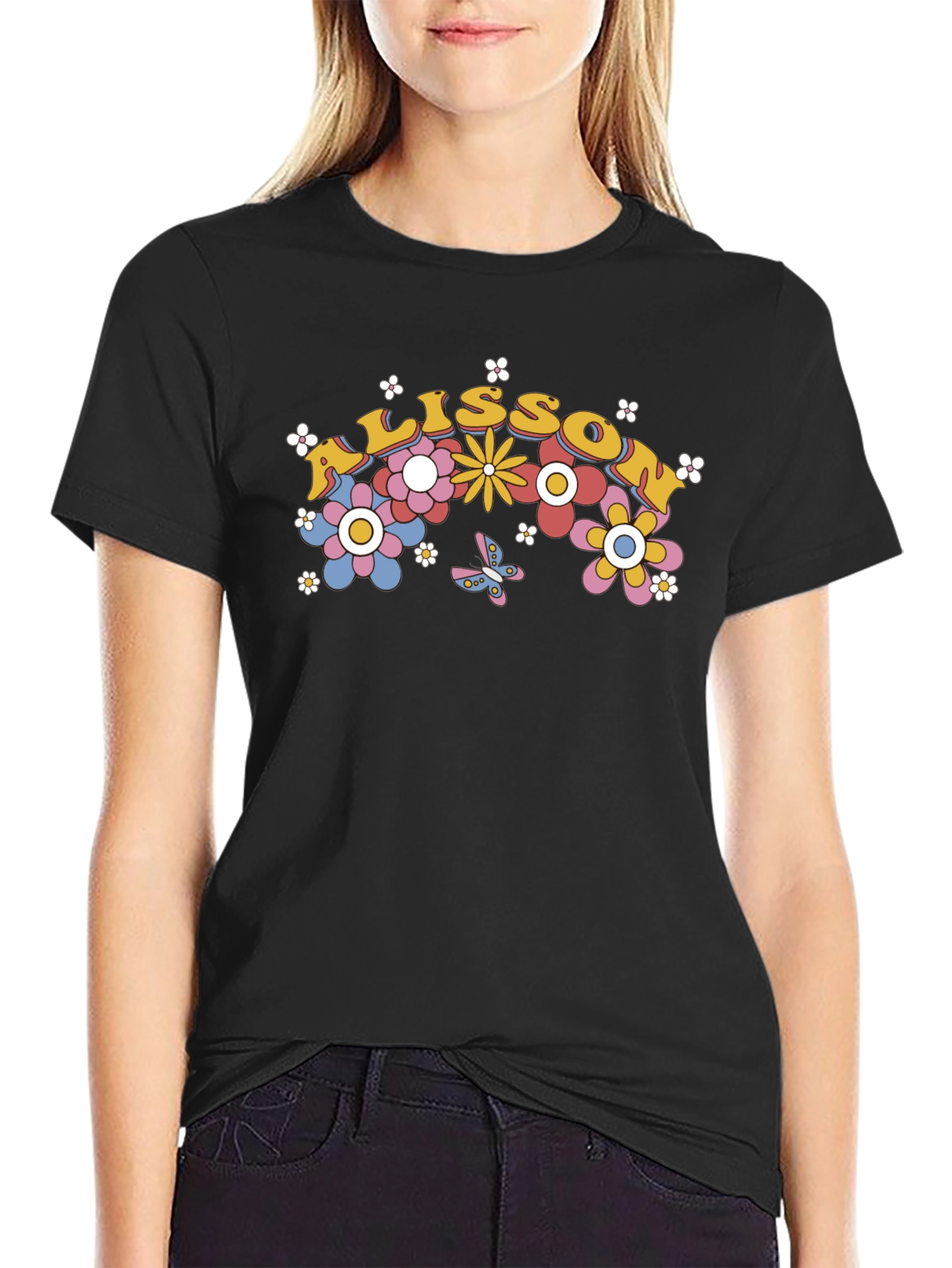 Floral Personalized Name T-Shirt