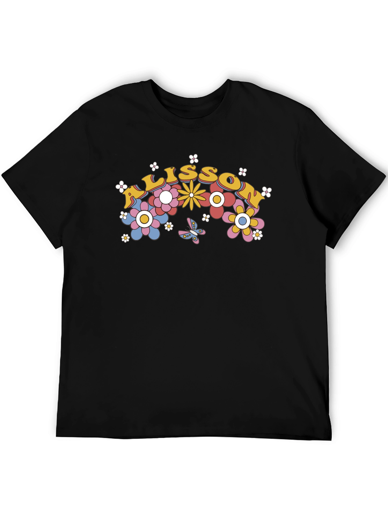Floral Personalized Name T-Shirt
