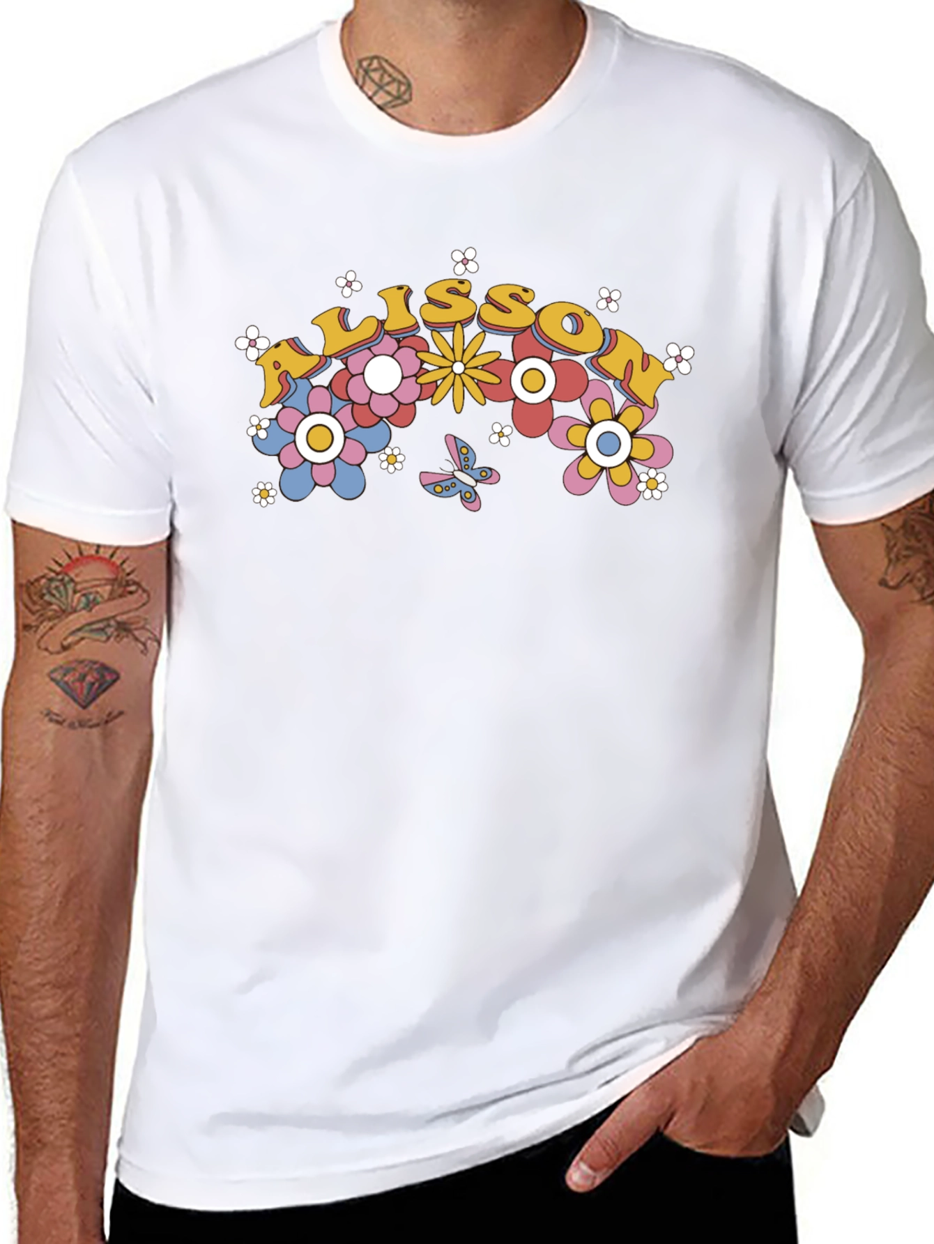 Floral Personalized Name T-Shirt