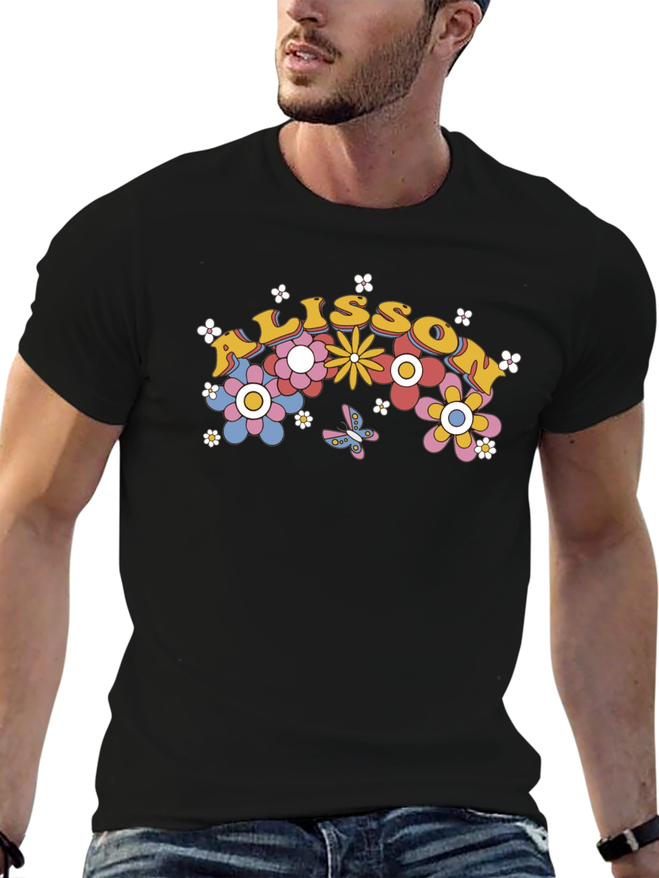 Floral Personalized Name T-Shirt
