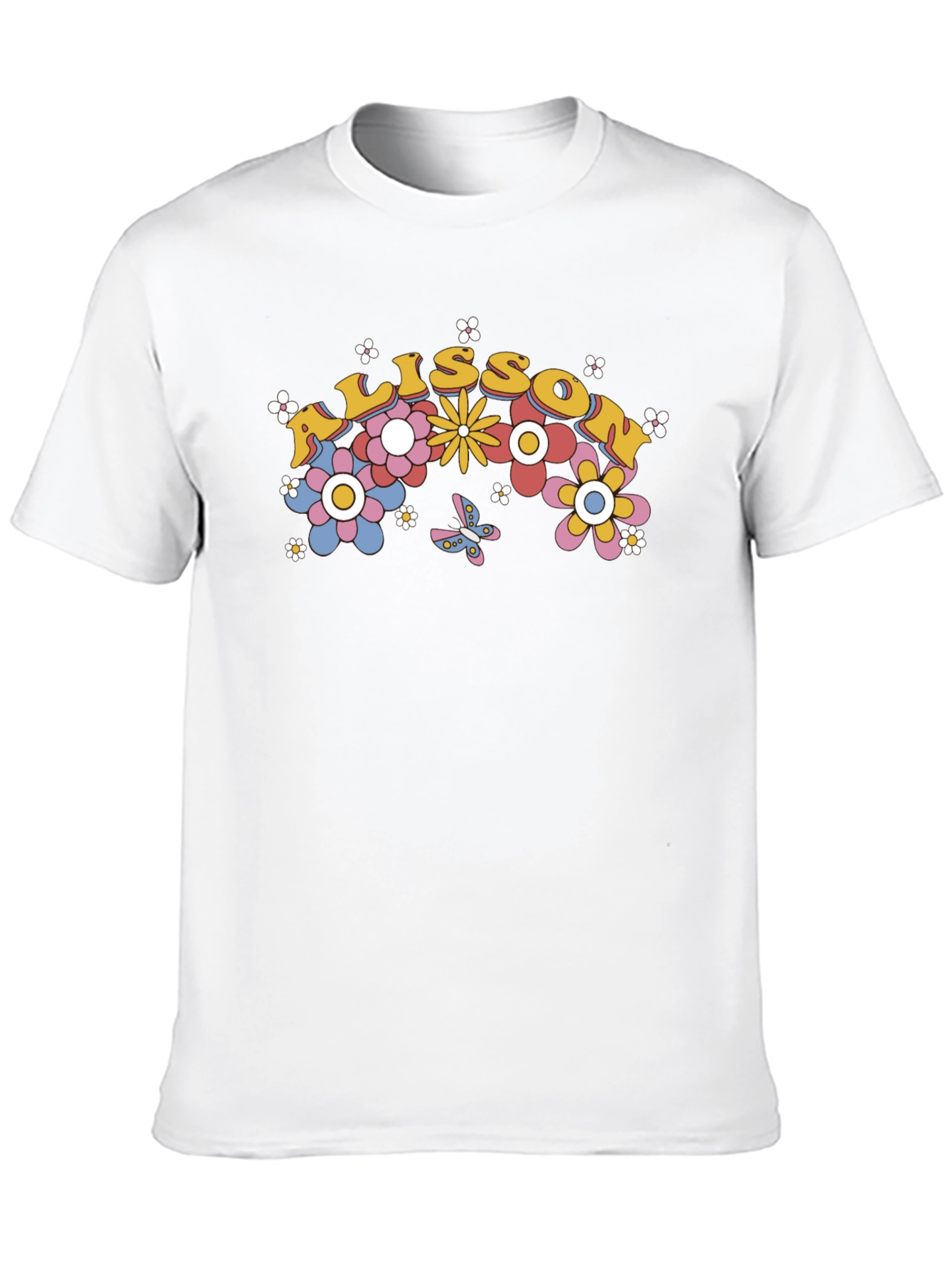 Floral Personalized Name T-Shirt