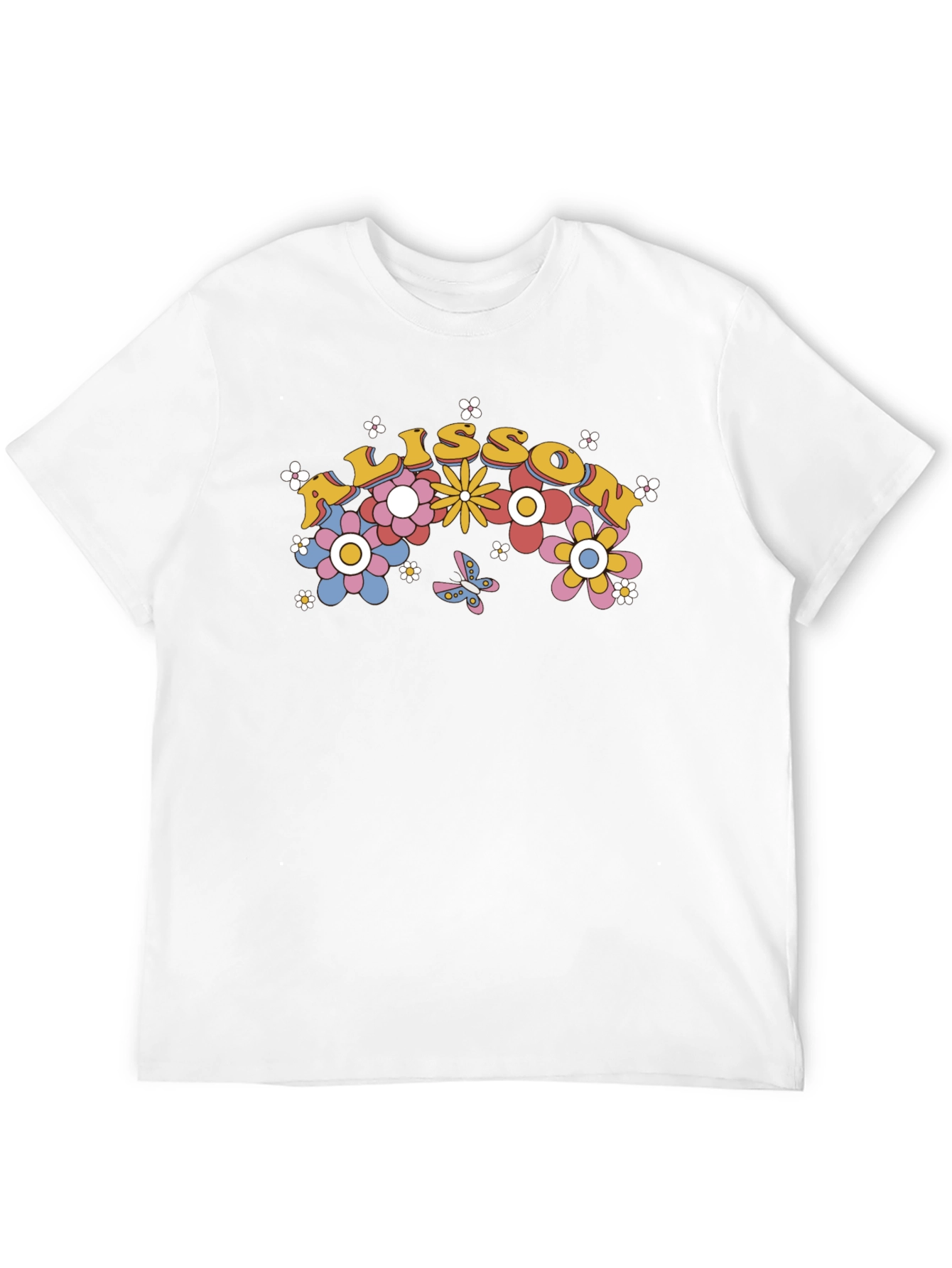 Floral Personalized Name T-Shirt