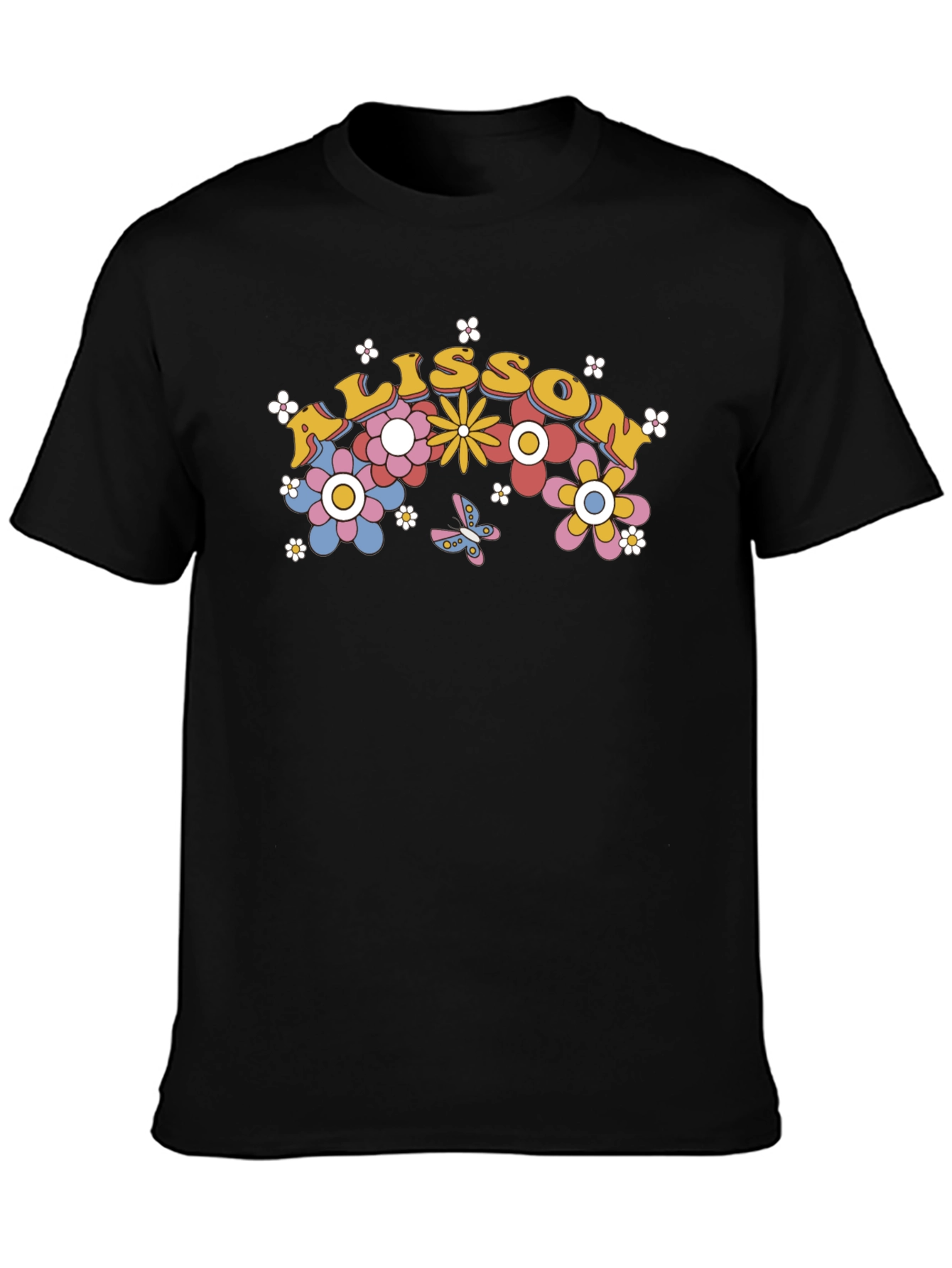 Floral Personalized Name T-Shirt