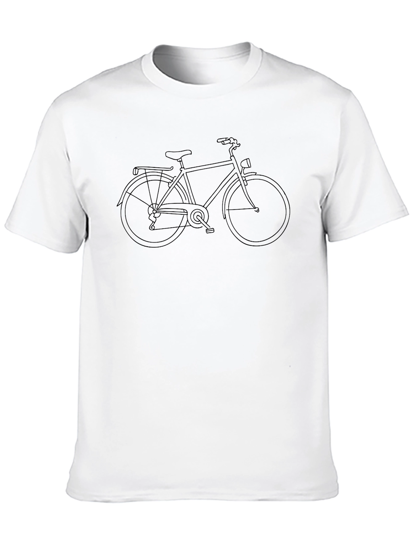 Classic Bicycle Graphic Tee - Black Cotton Casual Shirt