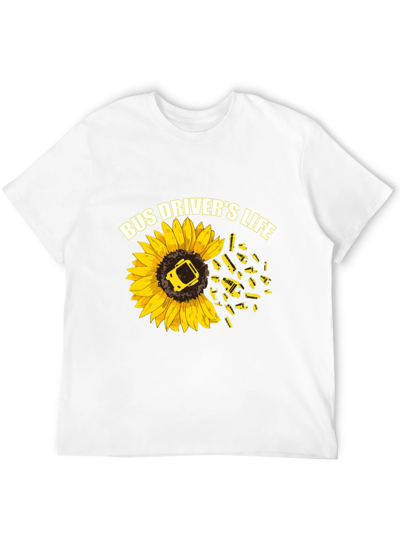 Bus Drivers Life Sunflower Graphic T-Shirt