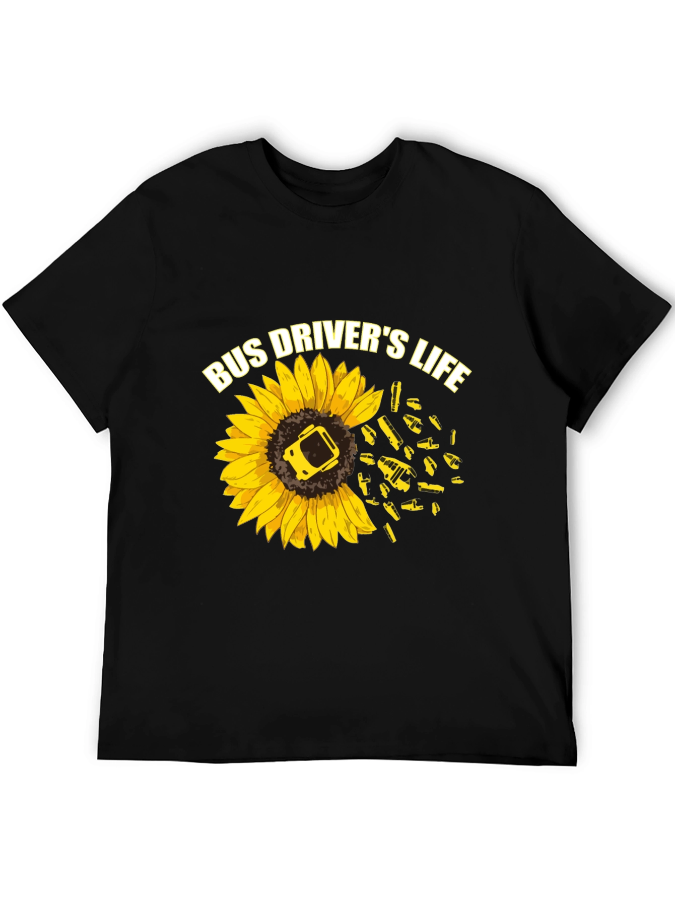 Bus Drivers Life Sunflower Graphic T-Shirt