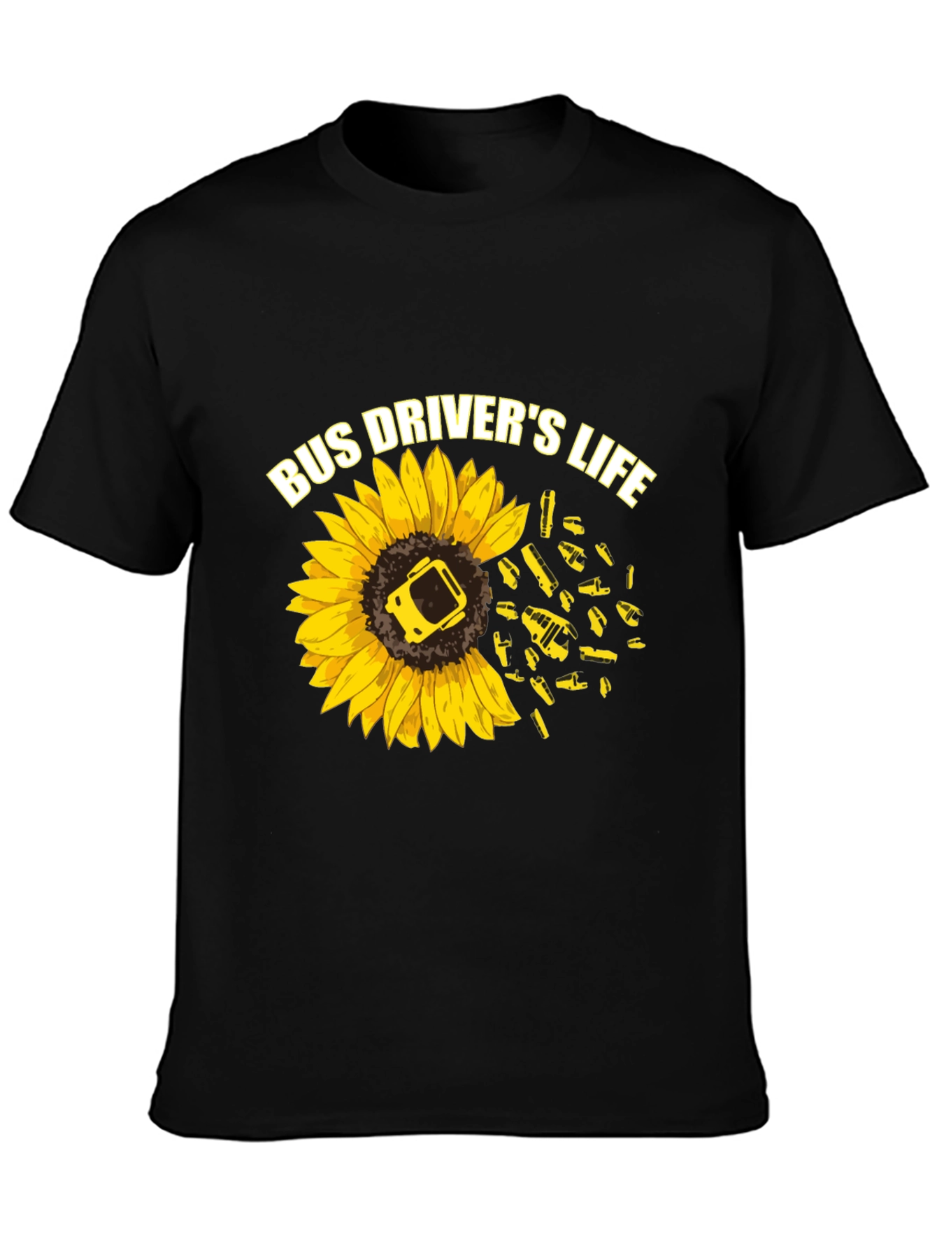 Bus Drivers Life Sunflower Graphic T-Shirt