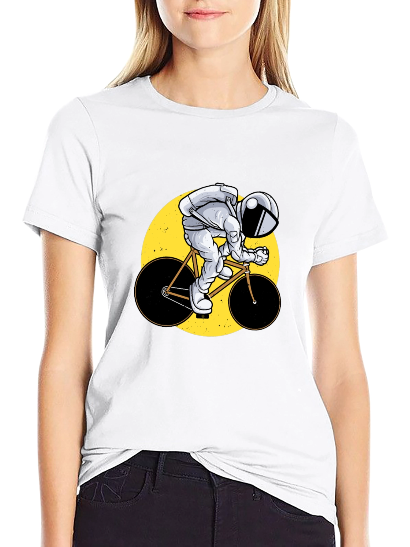 Astronaut Cyclist Graphic T-Shirt