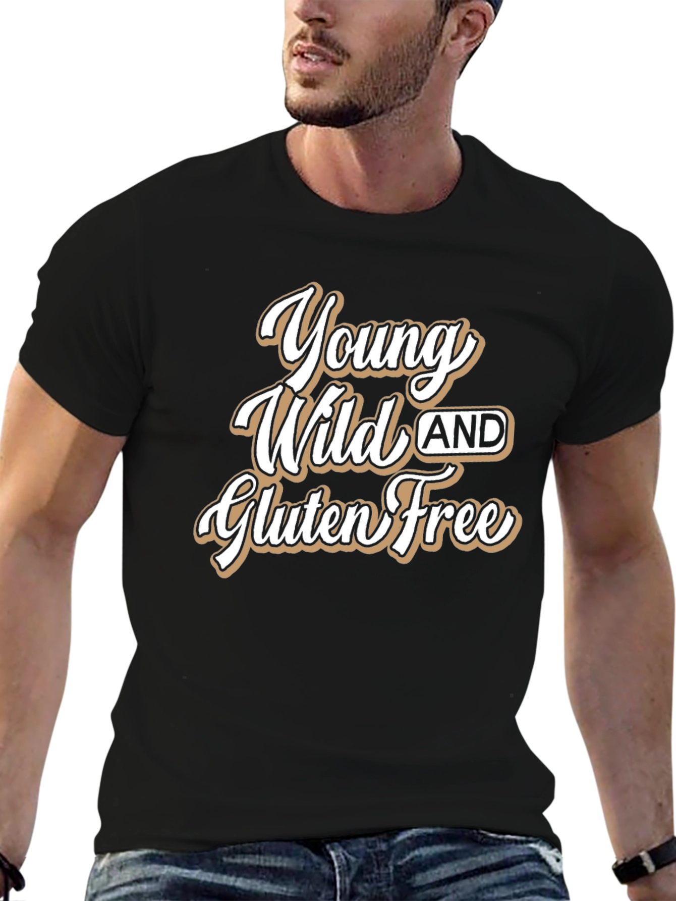 Young Wild and Gluten Free Black T-Shirt