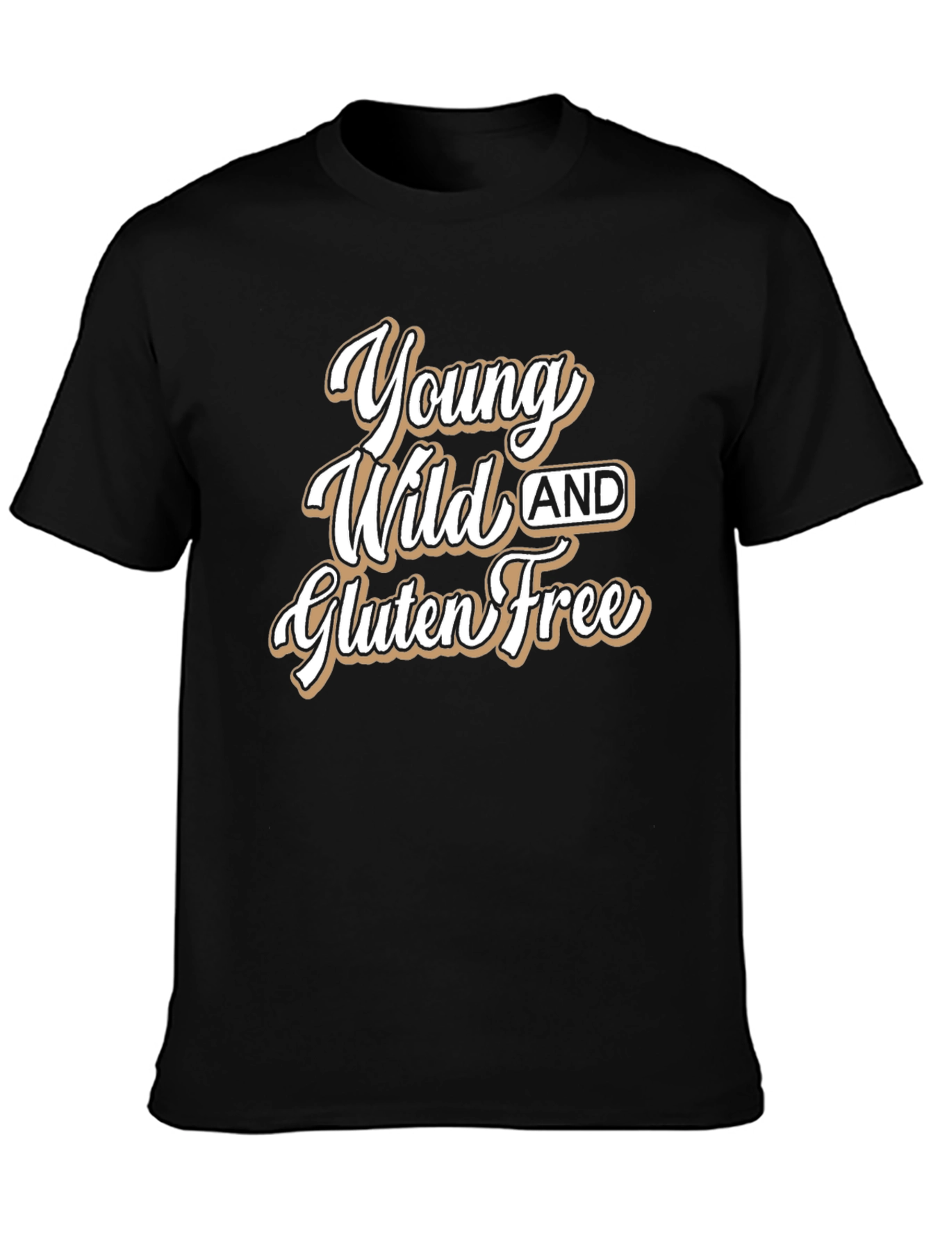 Young Wild and Gluten Free Black T-Shirt