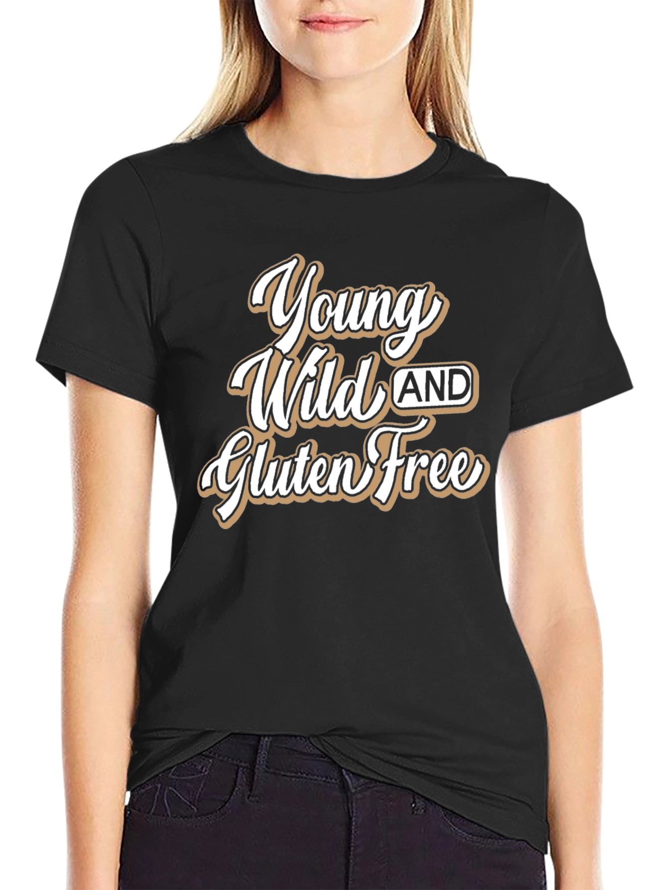 Young Wild and Gluten Free Black T-Shirt