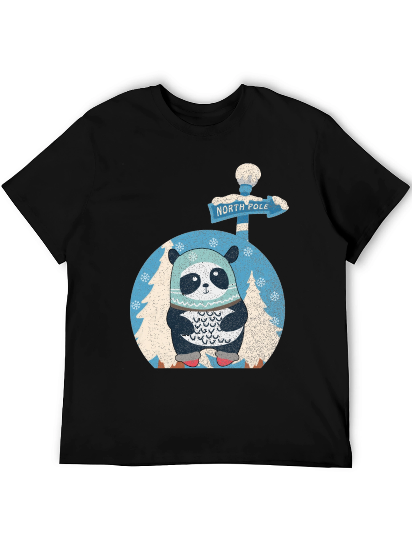North Pole Panda T-Shirt: Winter Holiday Style