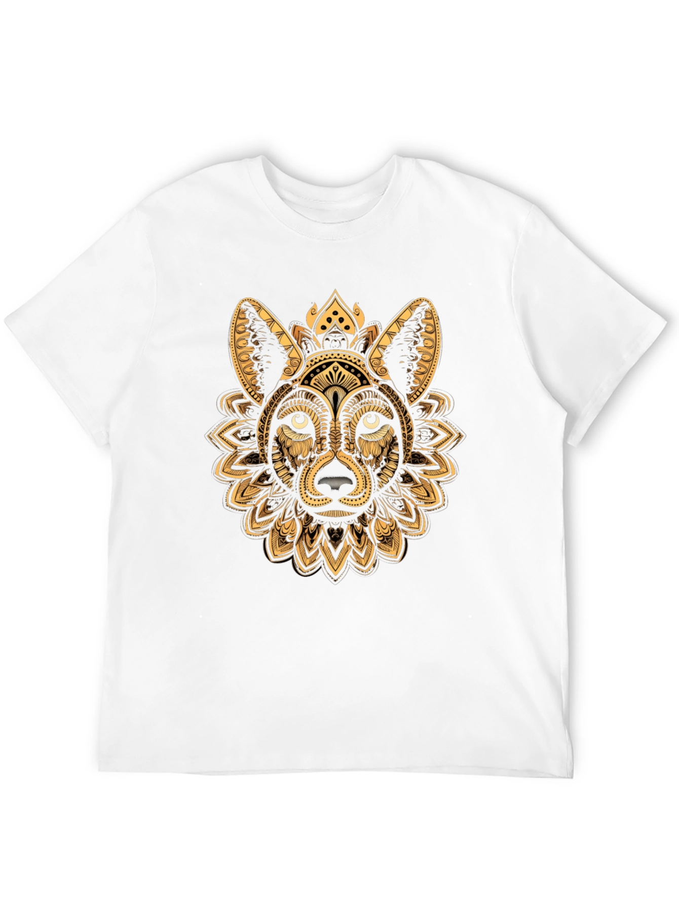 Wolf Mandala Graphic Black Tee