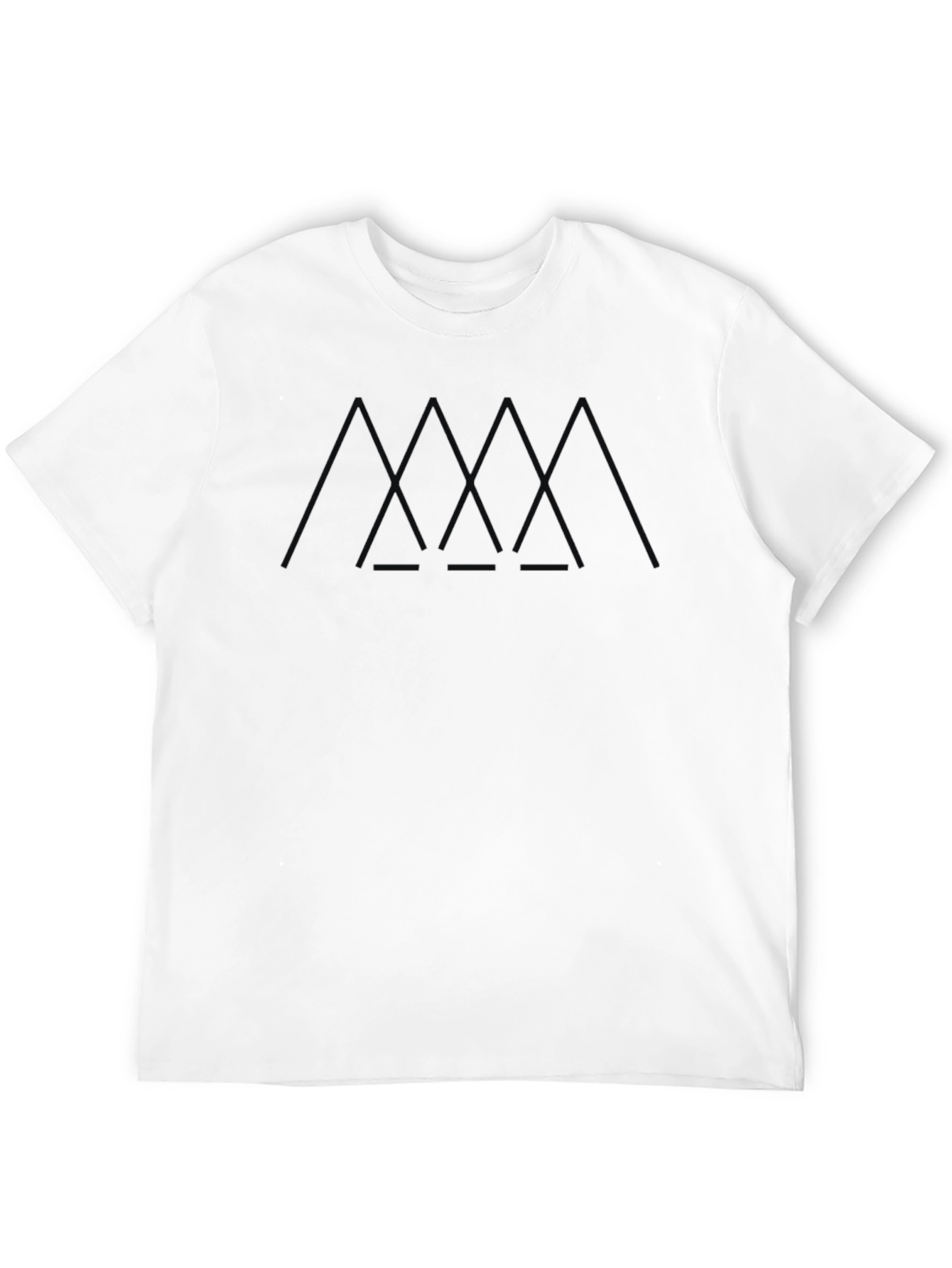 Modern Geometric Print Black T-Shirt