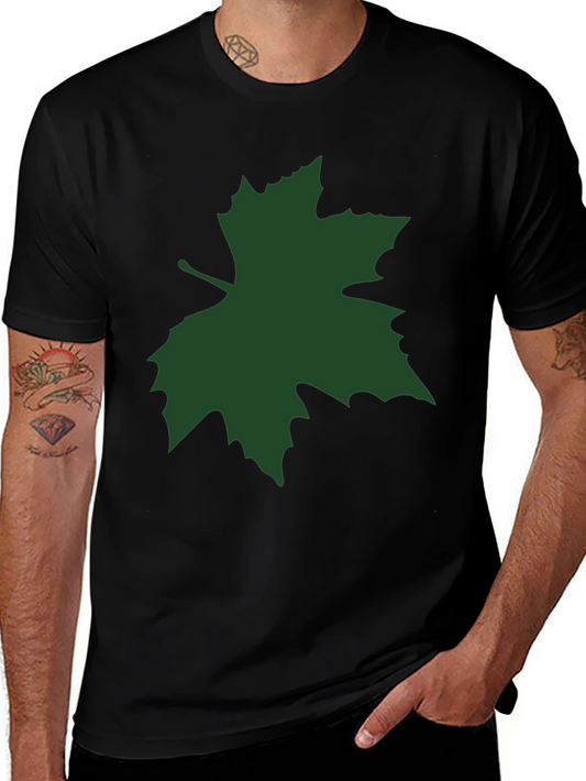 Green Leaf Graphic Black Tee