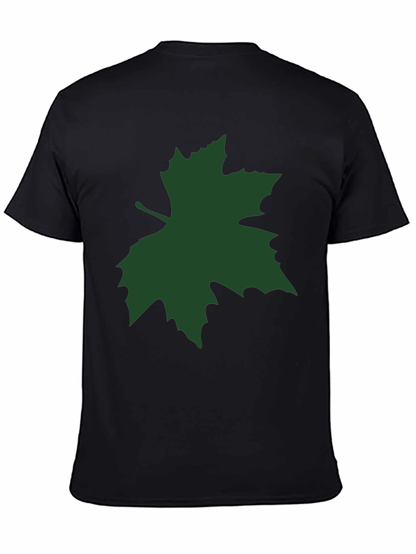 Green Leaf Graphic Black Tee