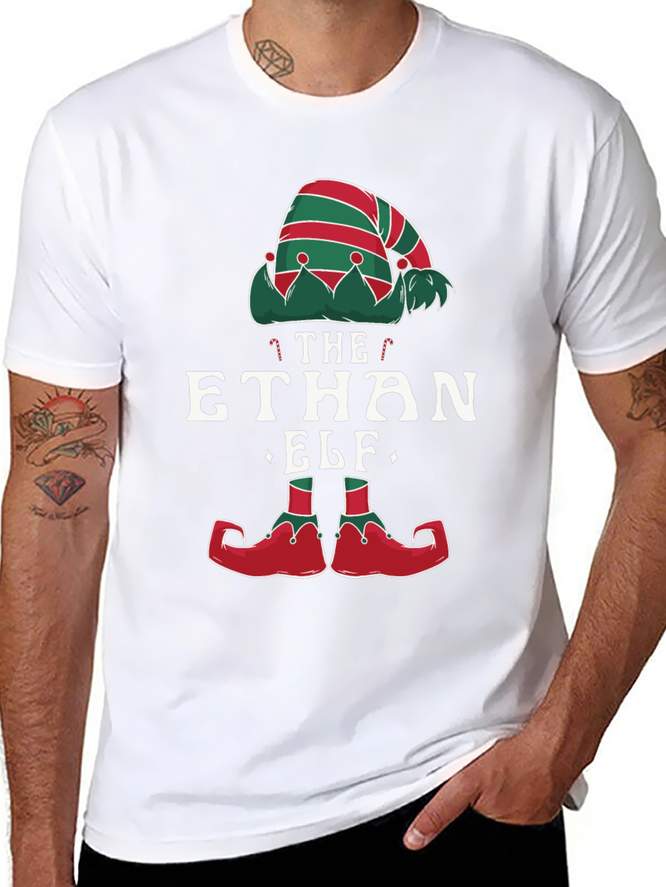 Personalized The [Name] Elf Christmas T-Shirt