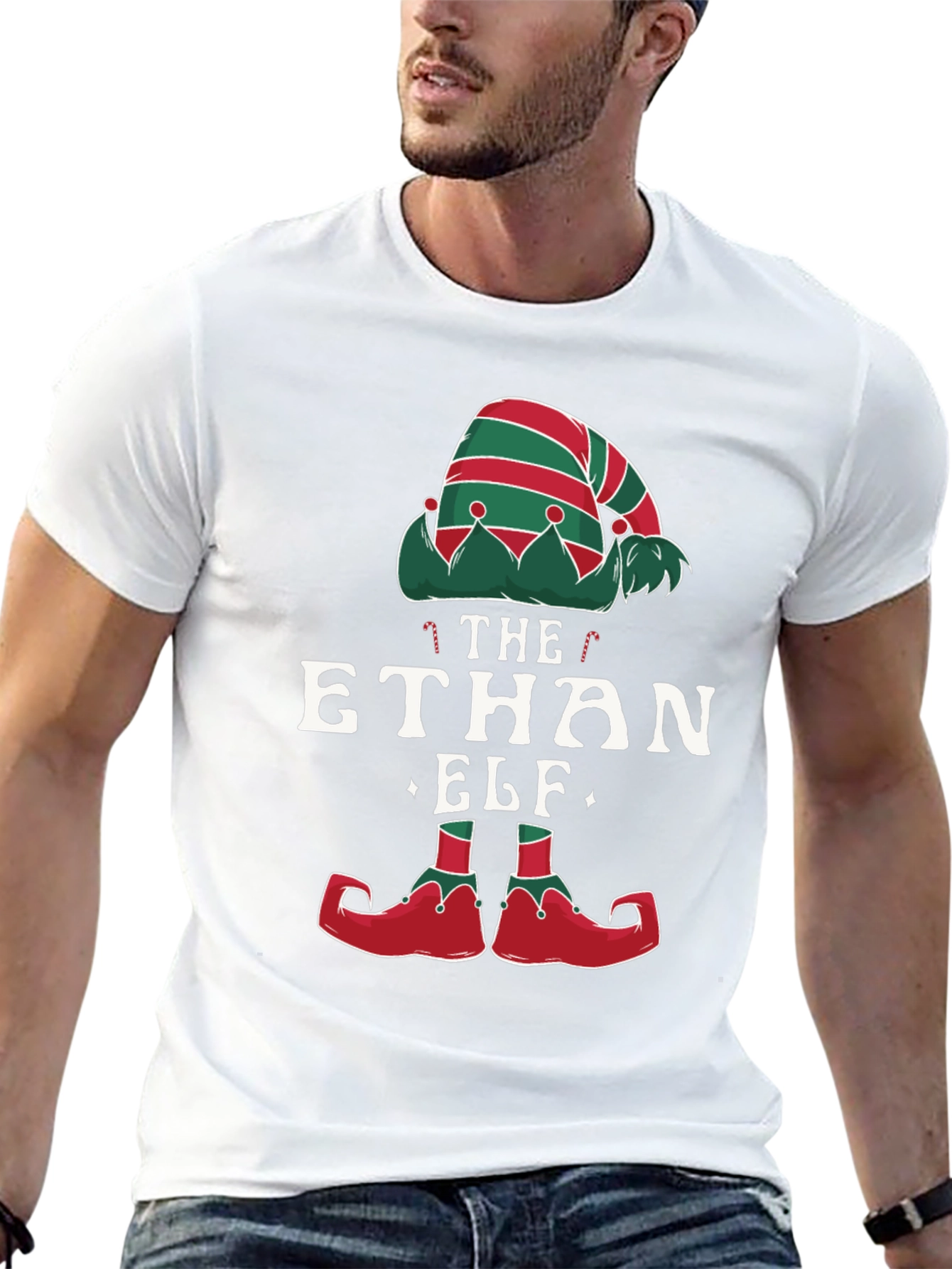 Personalized The [Name] Elf Christmas T-Shirt