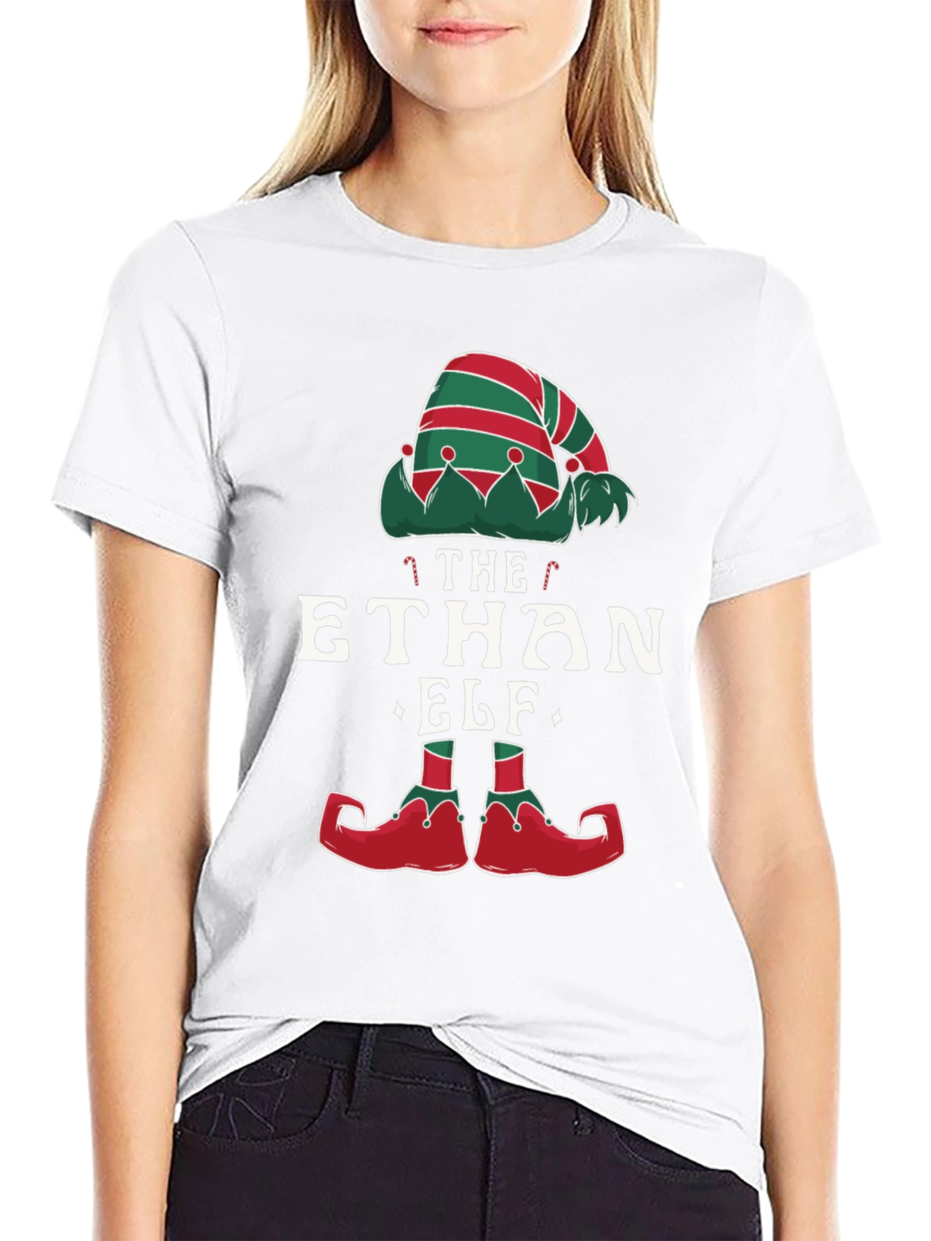 Personalized The [Name] Elf Christmas T-Shirt