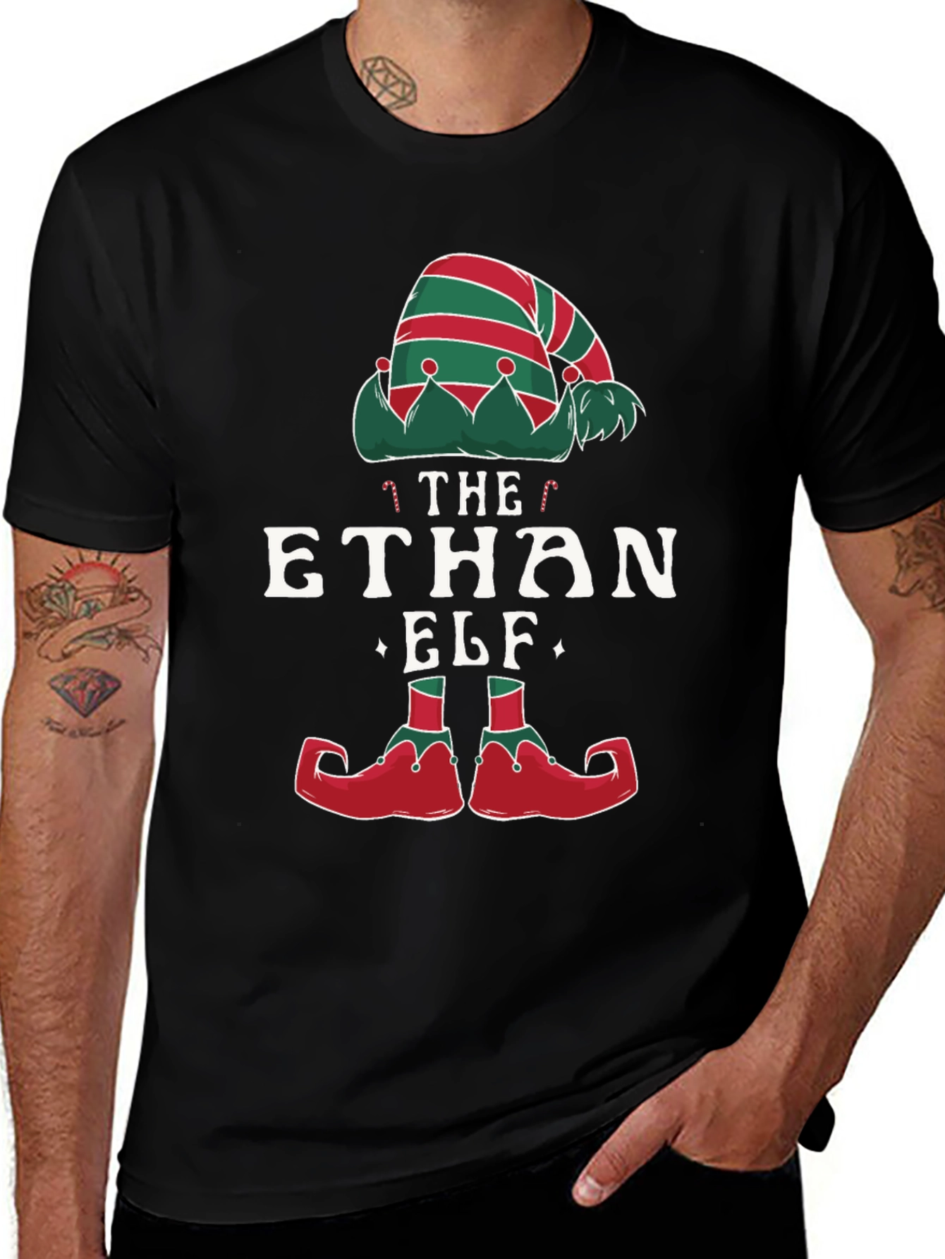 Personalized The [Name] Elf Christmas T-Shirt