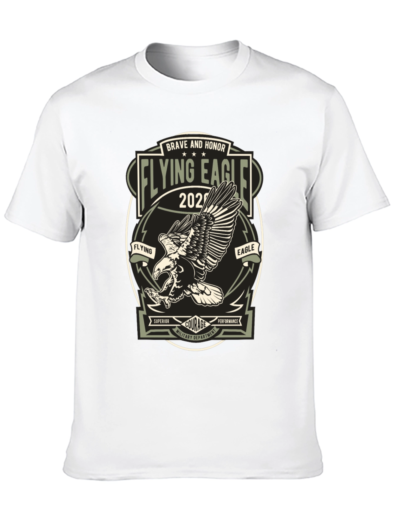 Flying Eagle Graphic Print T-Shirt - Military Style