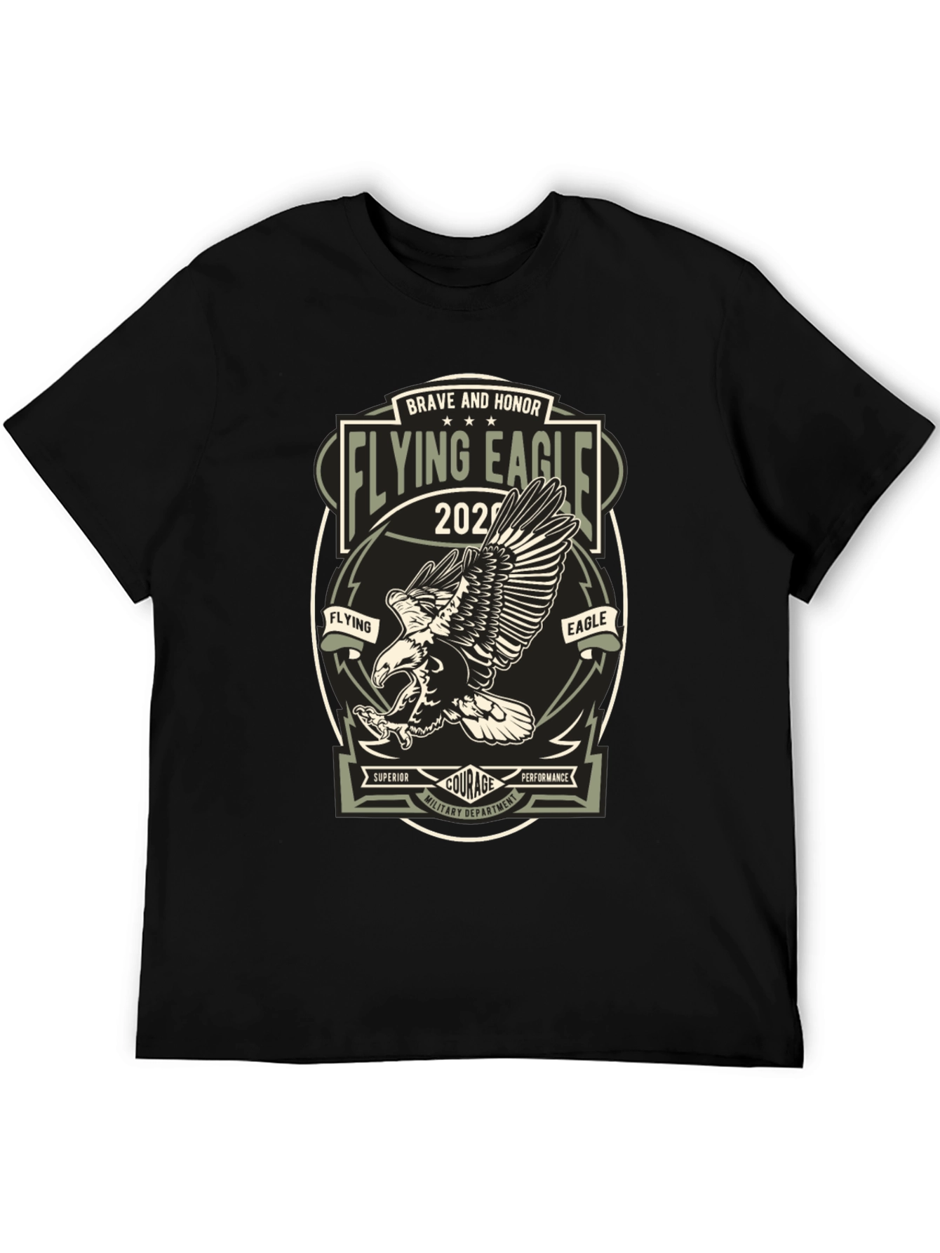 Flying Eagle Graphic Print T-Shirt - Military Style