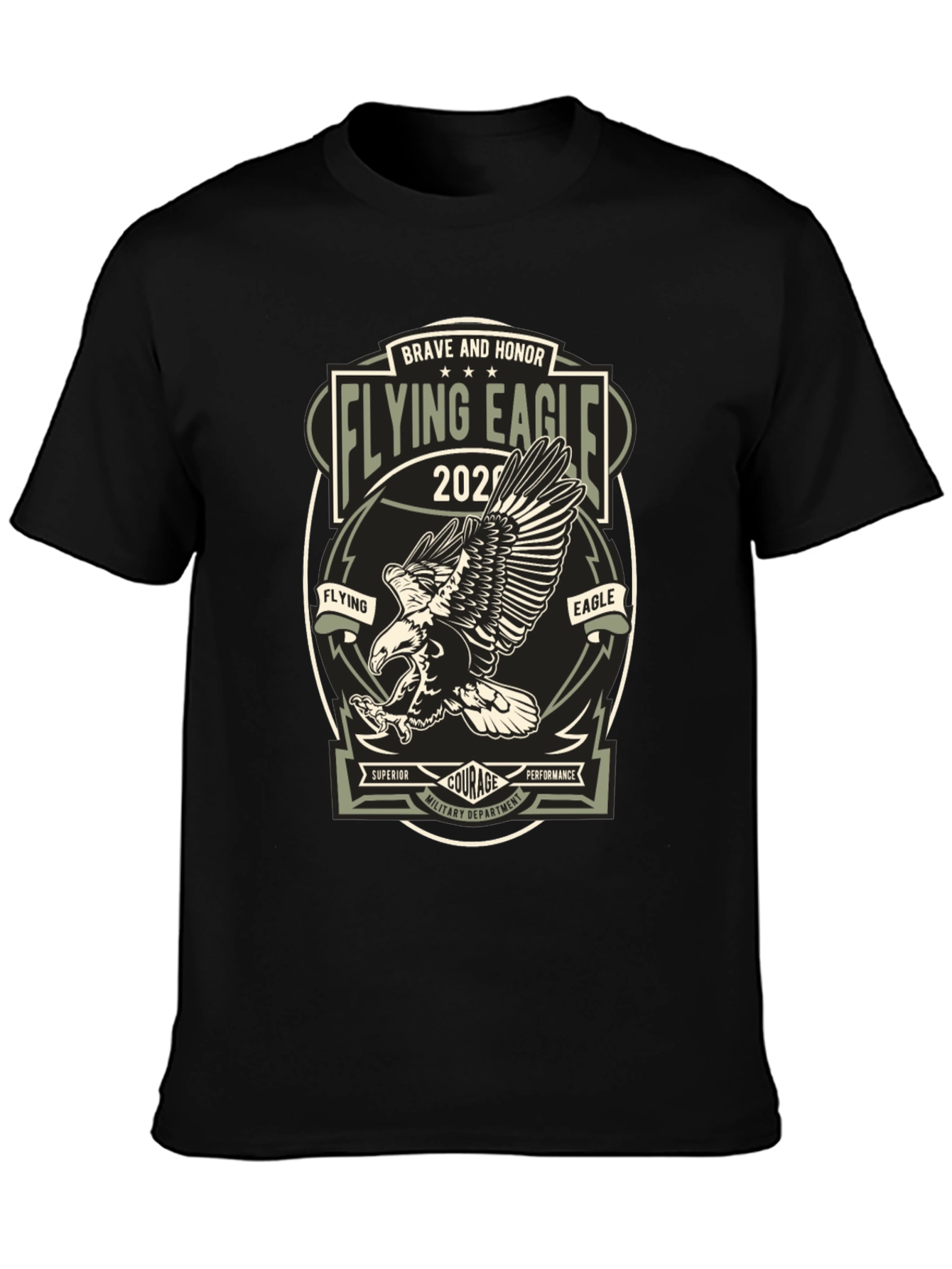 Flying Eagle Graphic Print T-Shirt - Military Style