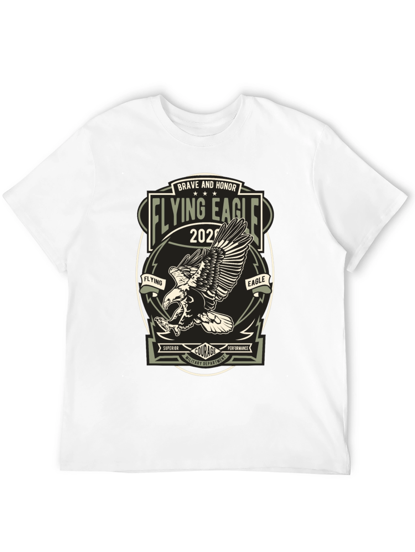 Flying Eagle Graphic Print T-Shirt - Military Style