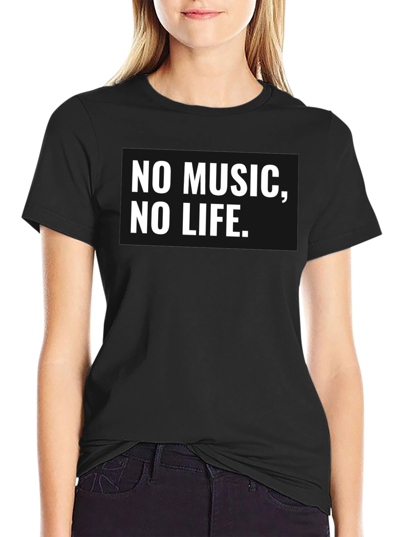 No Music No Life Black Graphic Tee