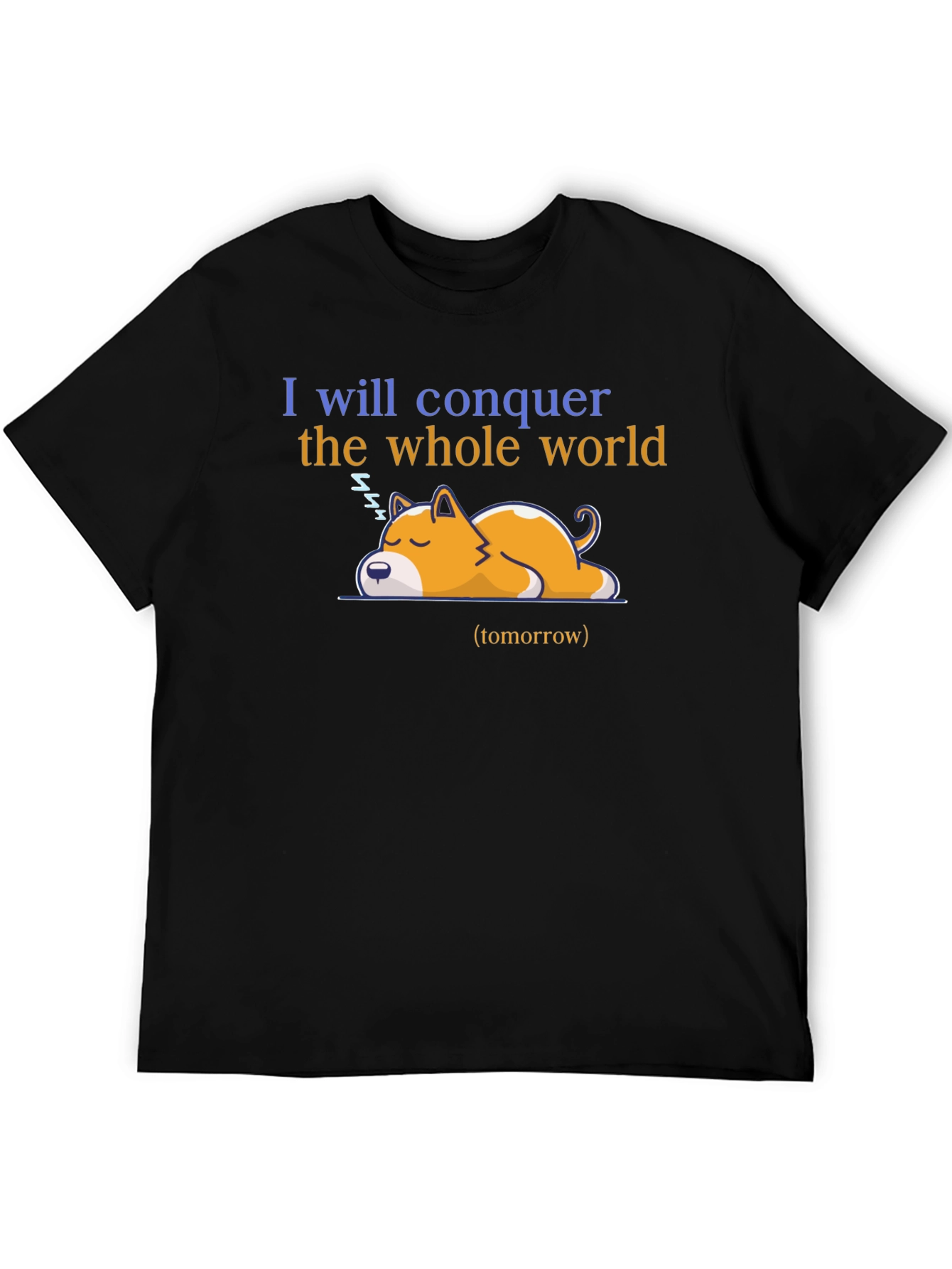 Conquer the World Dog Graphic T-Shirt