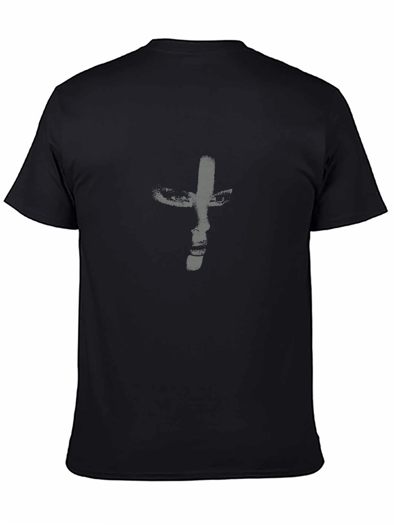 Abstract Face Graphic Black T-Shirt