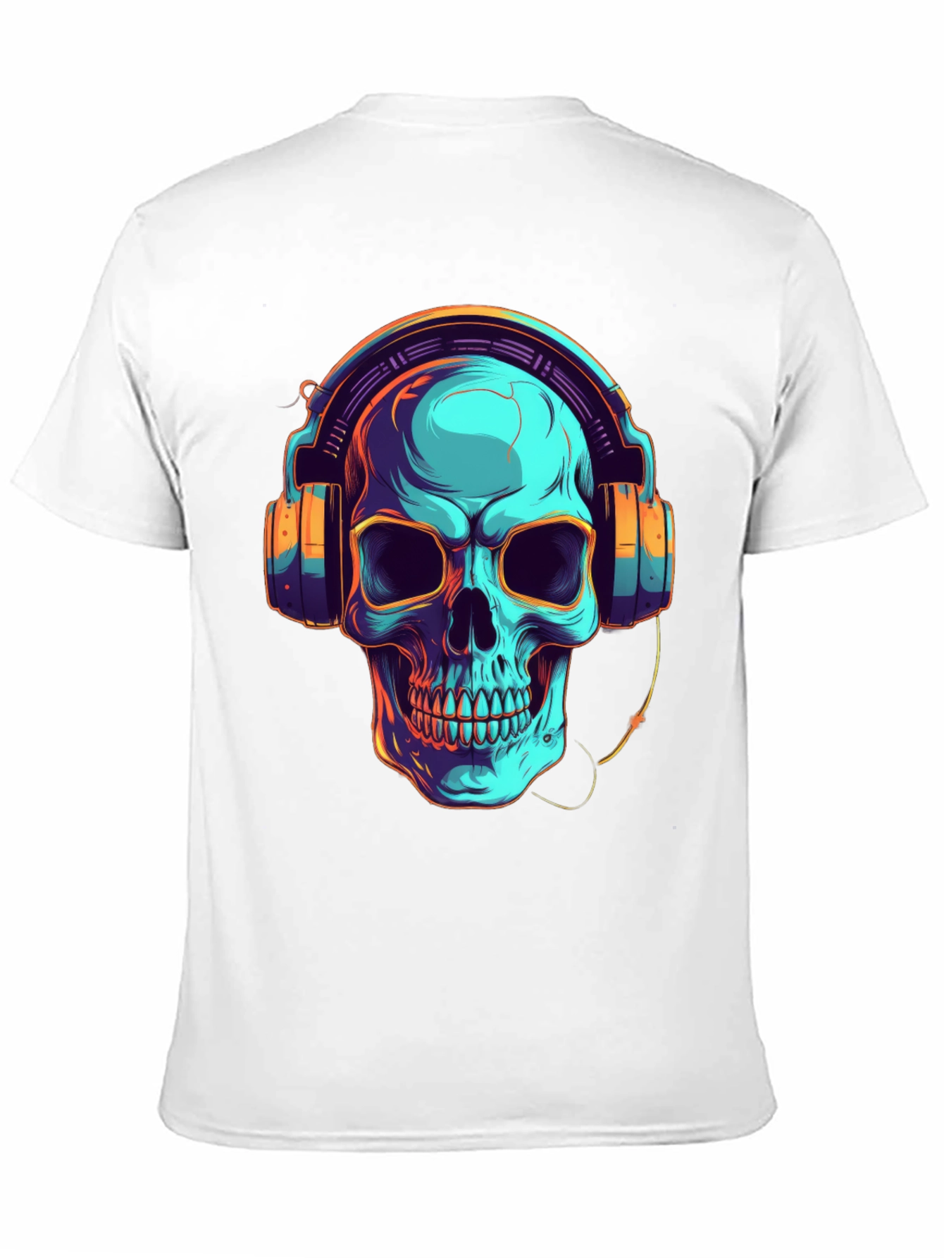 Skull with Headphones Graphic T-Shirt