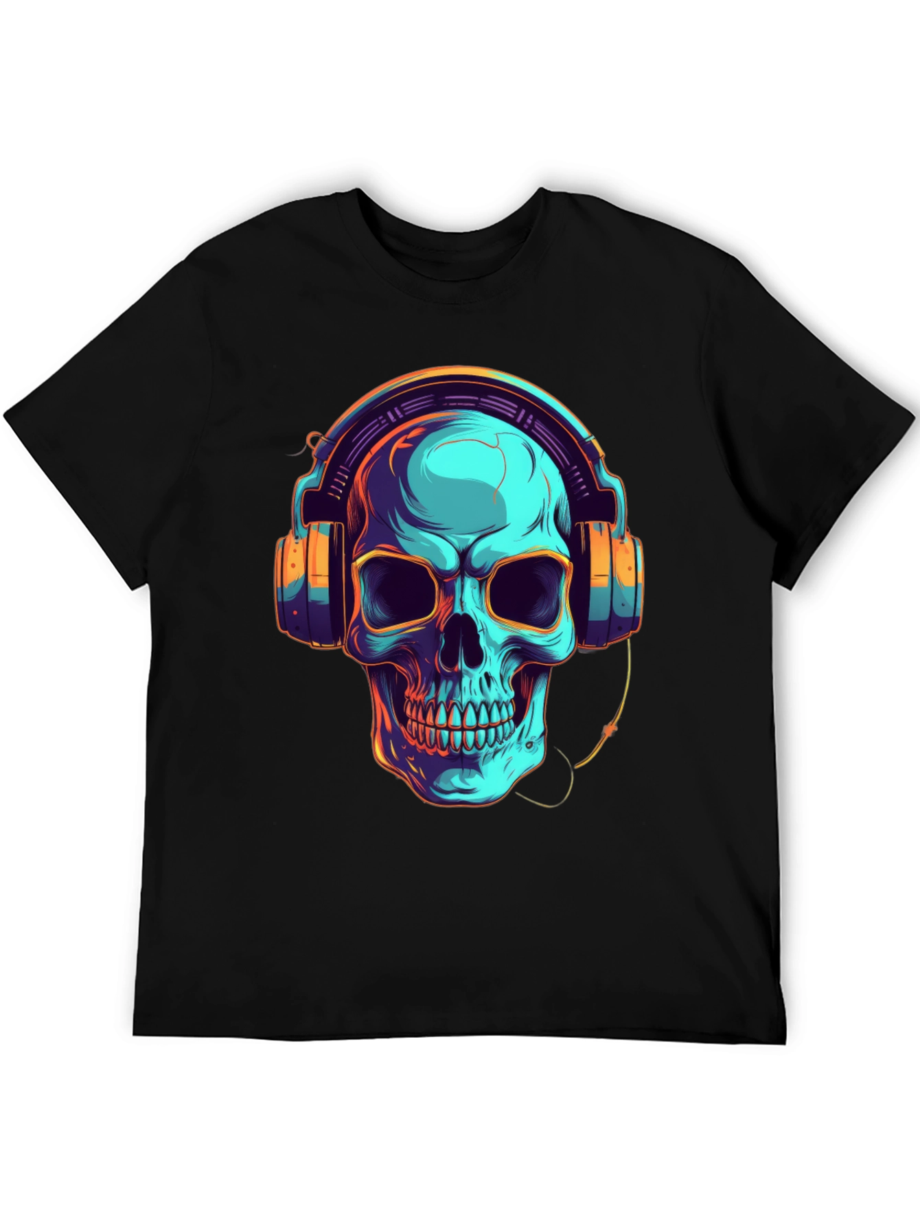 Skull with Headphones Graphic T-Shirt