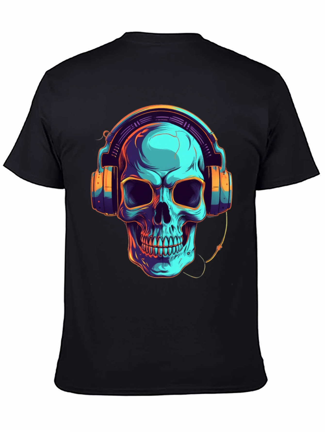 Skull with Headphones Graphic T-Shirt